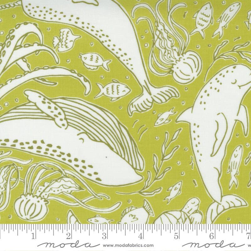The Sea & Me by Stacy Iest Hsu for Moda Fabrics 20794-17 Seaweed - image 3