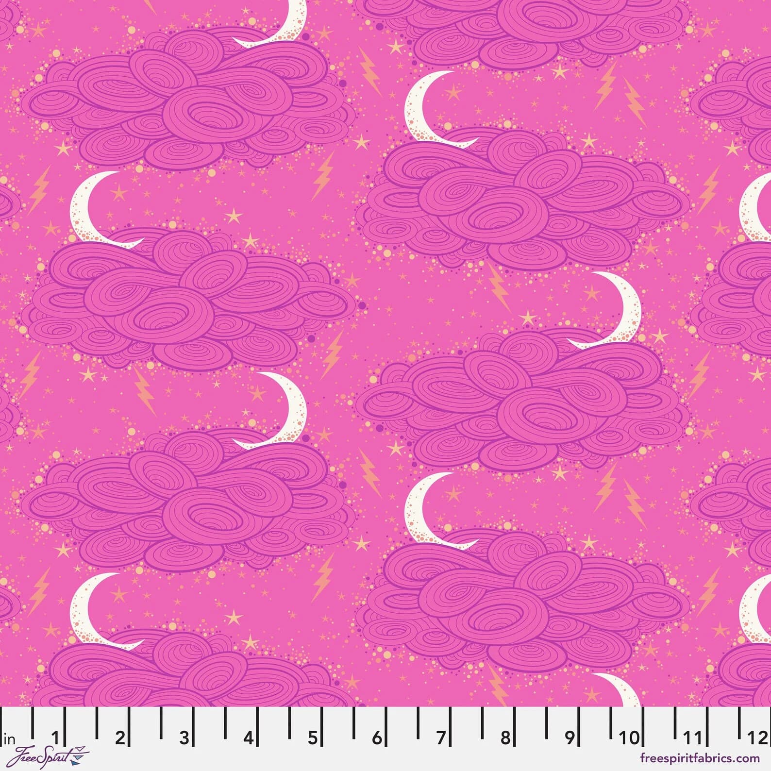 Deja Vu - Nightshade by Tula Pink for Free Spirit Fabrics Storm Clouds - Oleander PWTP208 (Main)(A-1,2)
