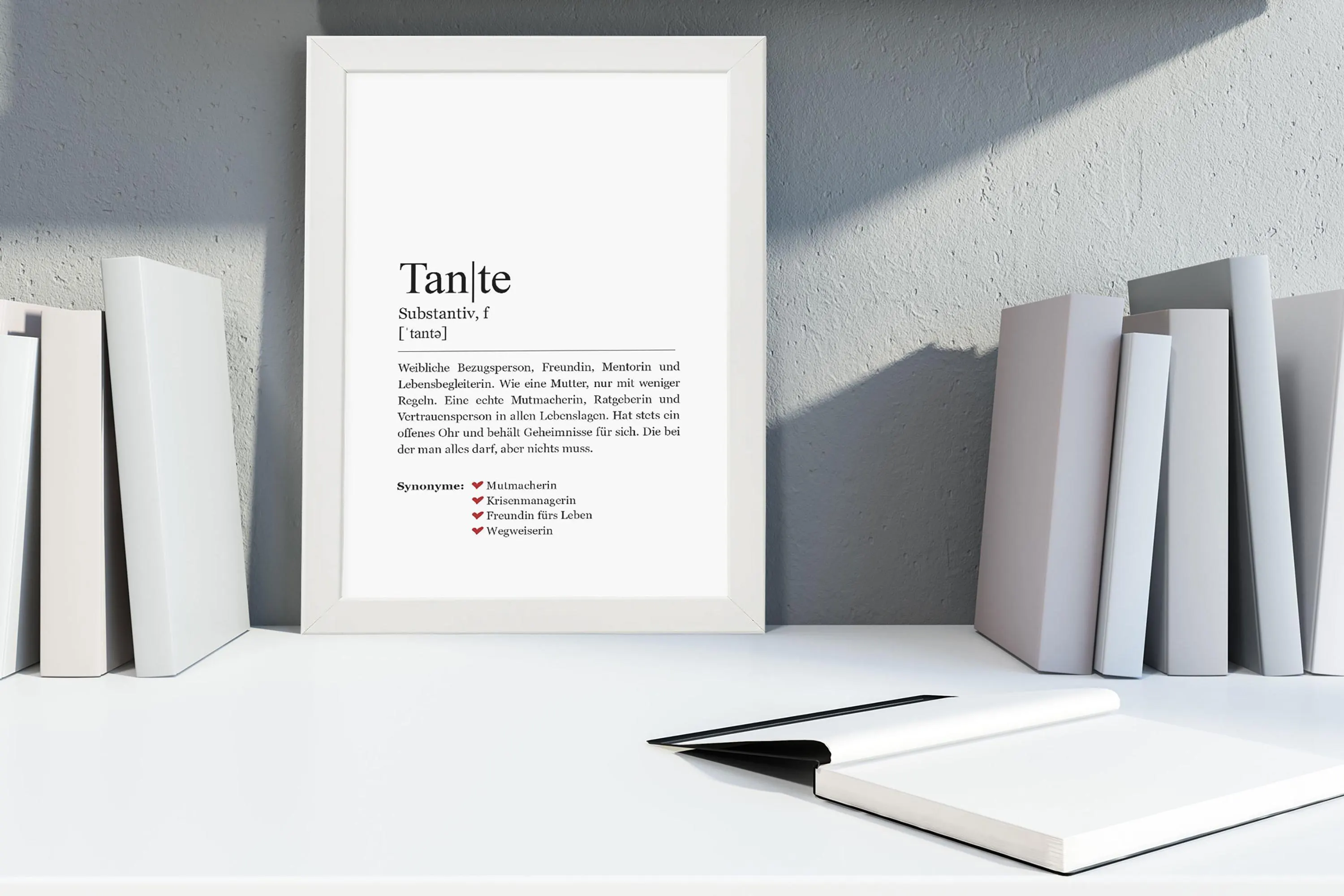 Tante Kunstdruck im Rahmen weiss gerahmt Bild Poster Deko Din A4 Holzrahmen - image 3
