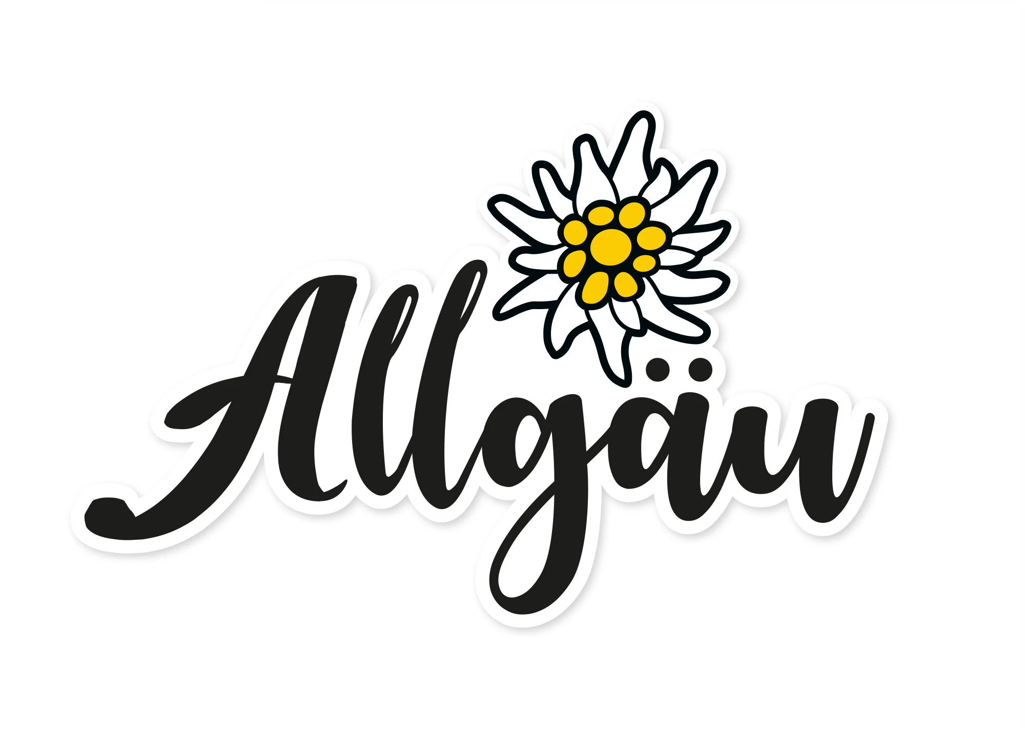 Edelweiss Allgäu Aufkleber Sticker Autoaufkleber Alpen Blüte Berge Blume Camper Wohnmobil Bergsteigen Wetterfest UV-Beständig