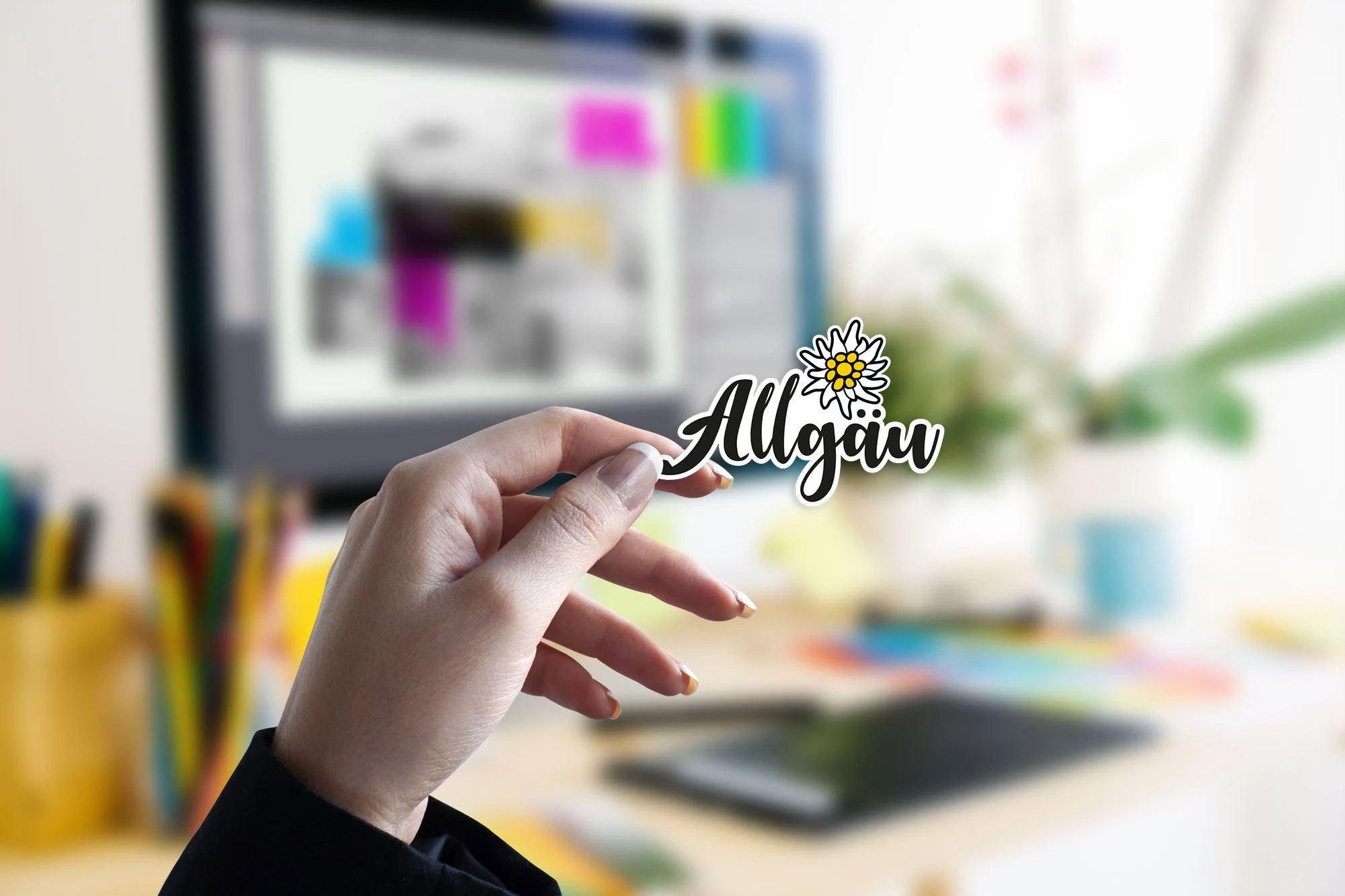 Edelweiss Allgäu Aufkleber Sticker Autoaufkleber Alpen Blüte Berge Blume Camper Wohnmobil Bergsteigen Wetterfest UV-Beständig - image 3