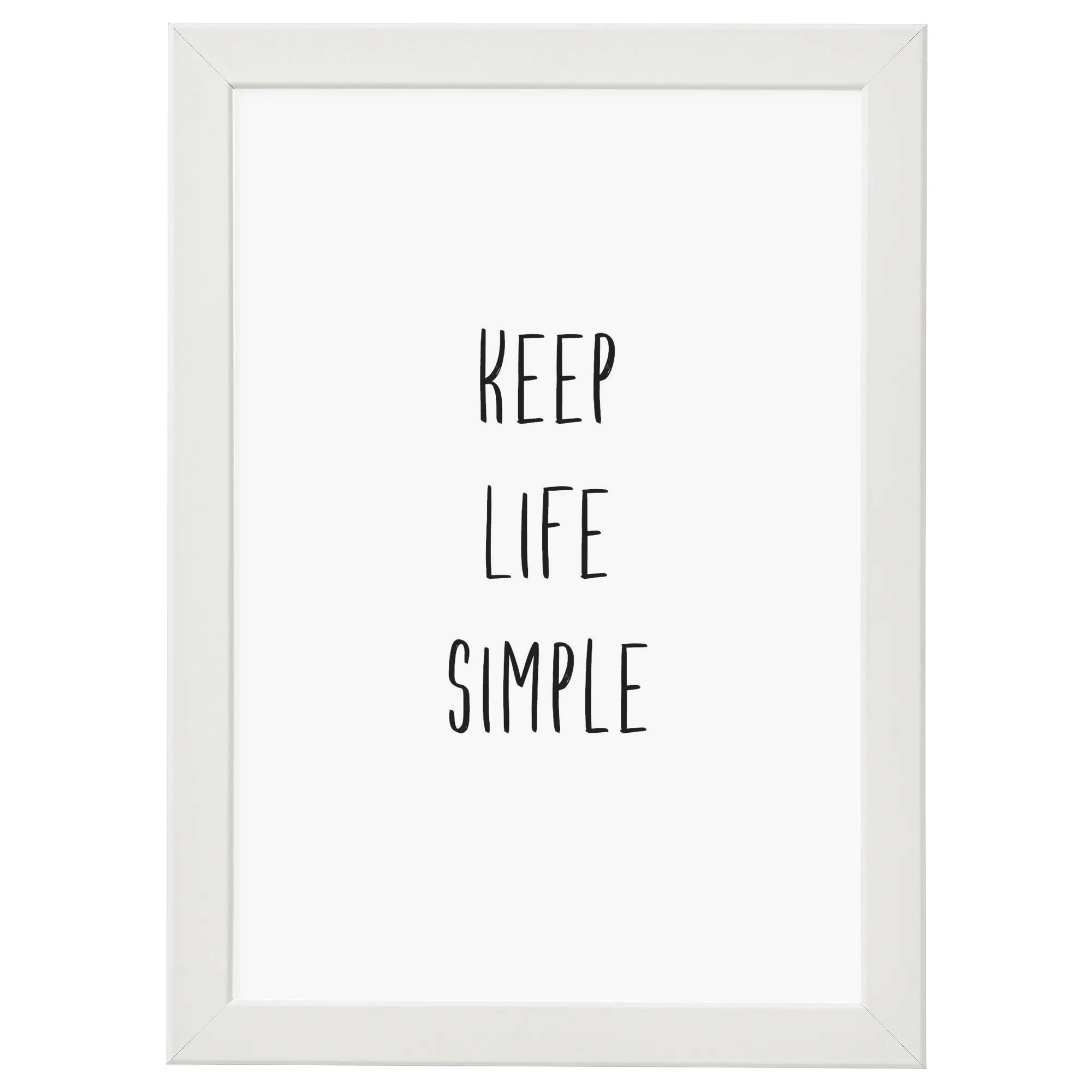 Keep Life Simple Kunstdruck im Rahmen weiss gerahmt Bild Poster Deko Din A4 Holzrahmen