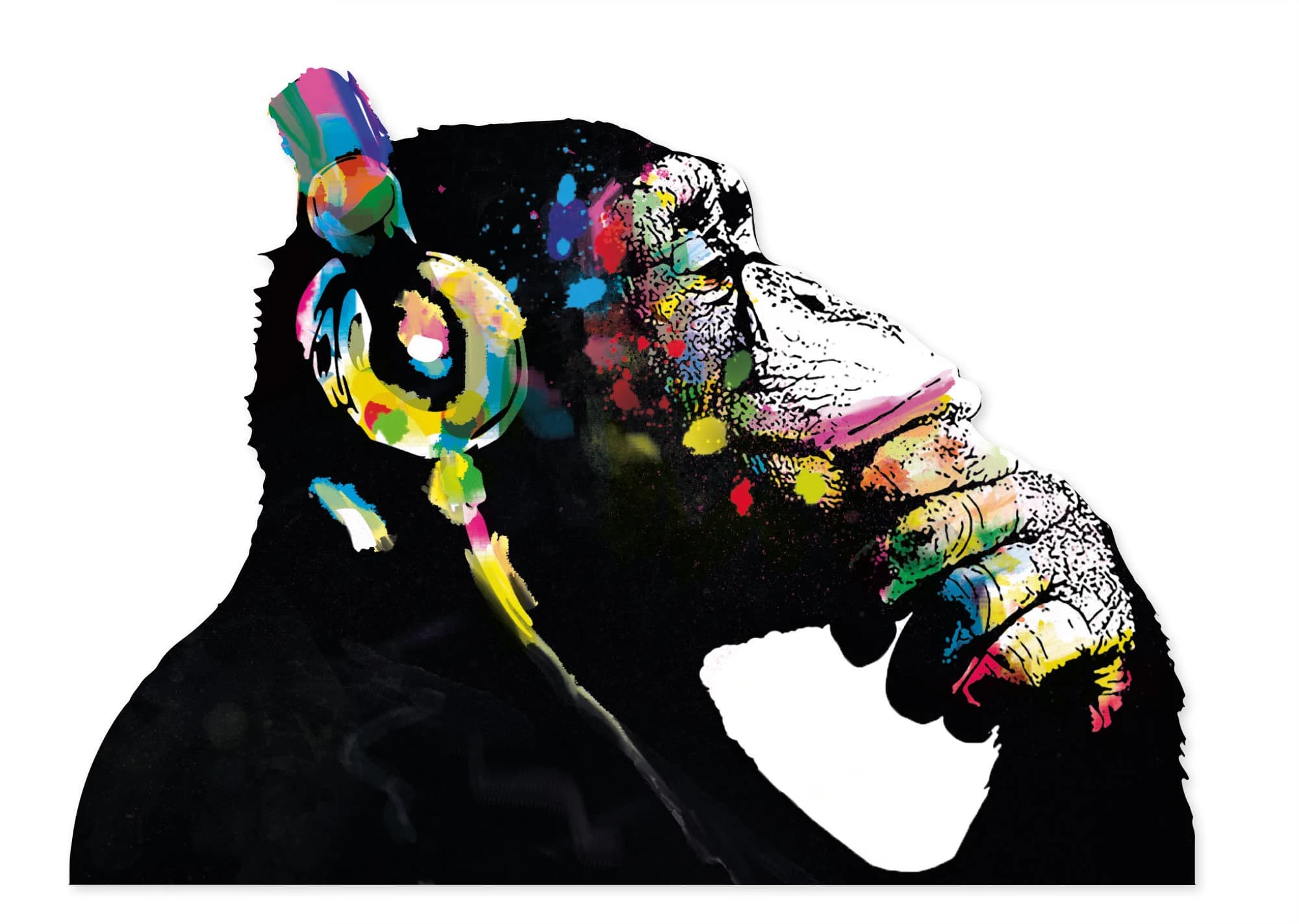 Music Monkey Headphone Aufkleber Banksy Autoaufkleber Urban Street Art Sticker Grafitti Malerei Vinyl Laptop - image 3