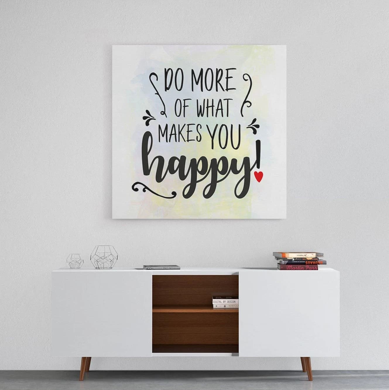 Do more of what makes you happy Leinwand Canvas Kunstdruck Typografie Wall Art Wandbild Handscript Typo Bild Dekoration - image 3