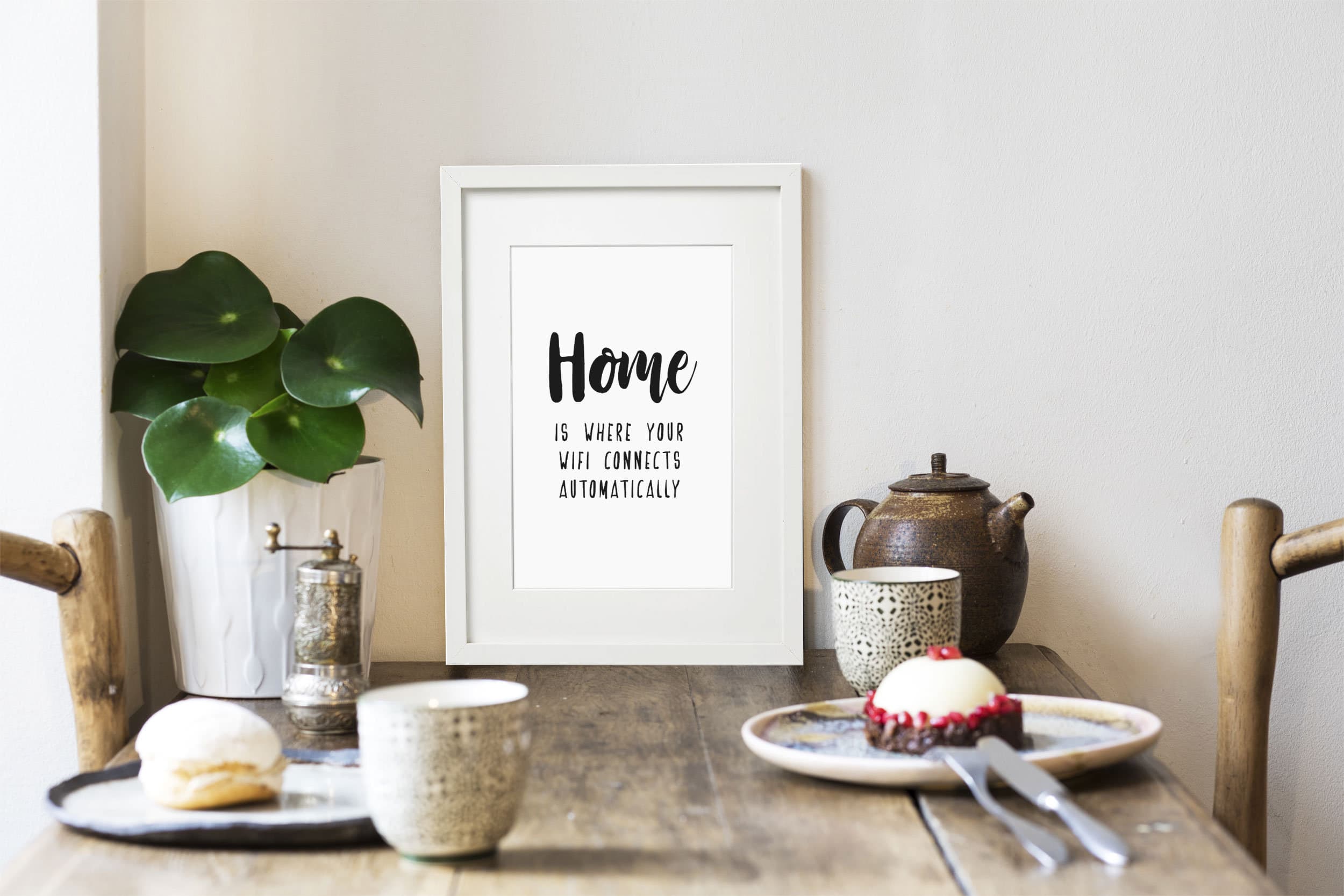 Bild HOME Kunstdruck im Rahmen weiss Holzrahmen mit Passepartout Fine Art Deko Wandbild gerahmt Geschenk - image 4