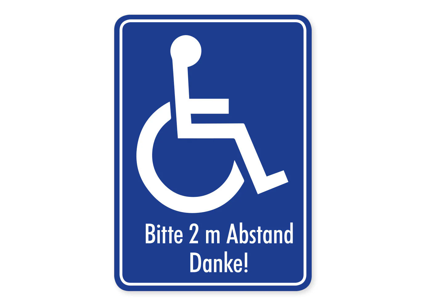 Premium Aufkleber Rollstuhl Hinweis Aufkleber Schild Sticker Auto PKW blau Wetterfest Waschstrassenfest