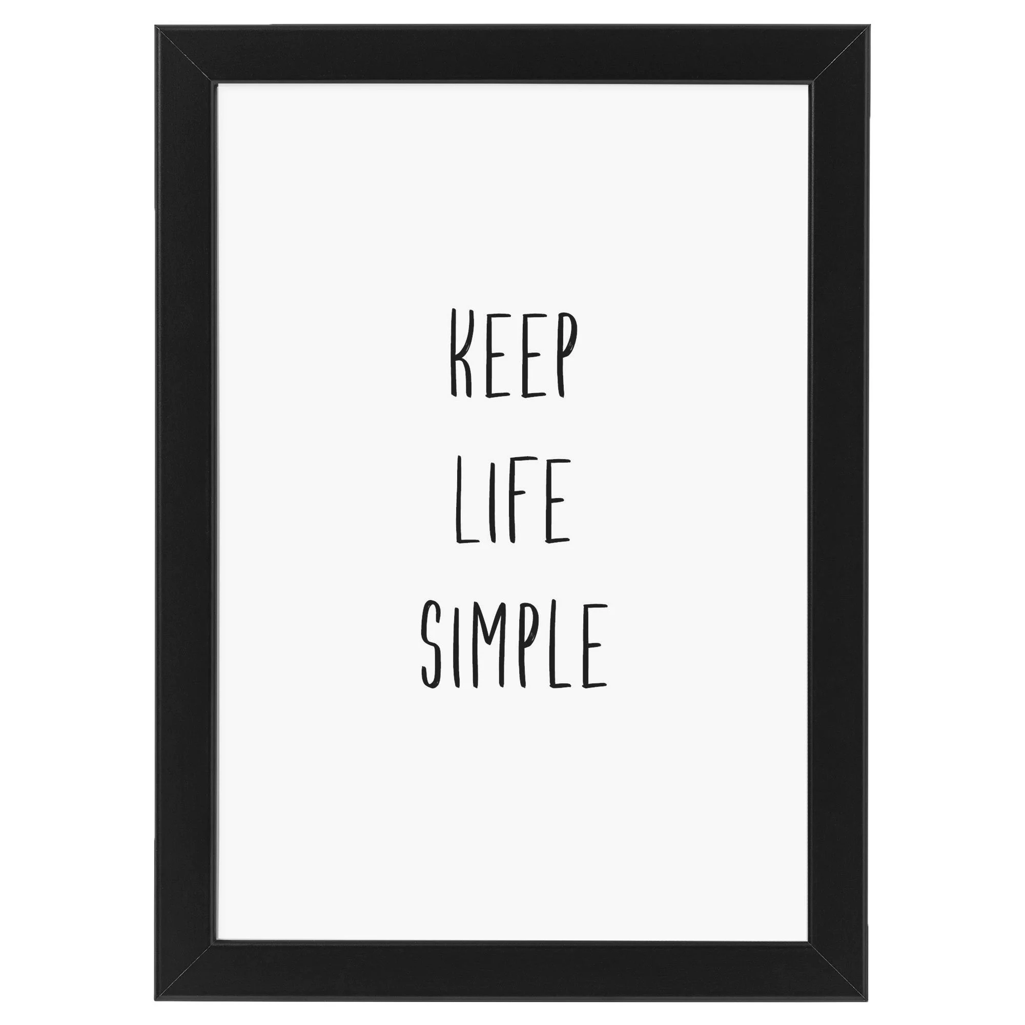 Keep Life Simple Kunstdruck im Rahmen schwarz gerahmt Bild Poster Deko Din A4 Holzrahmen