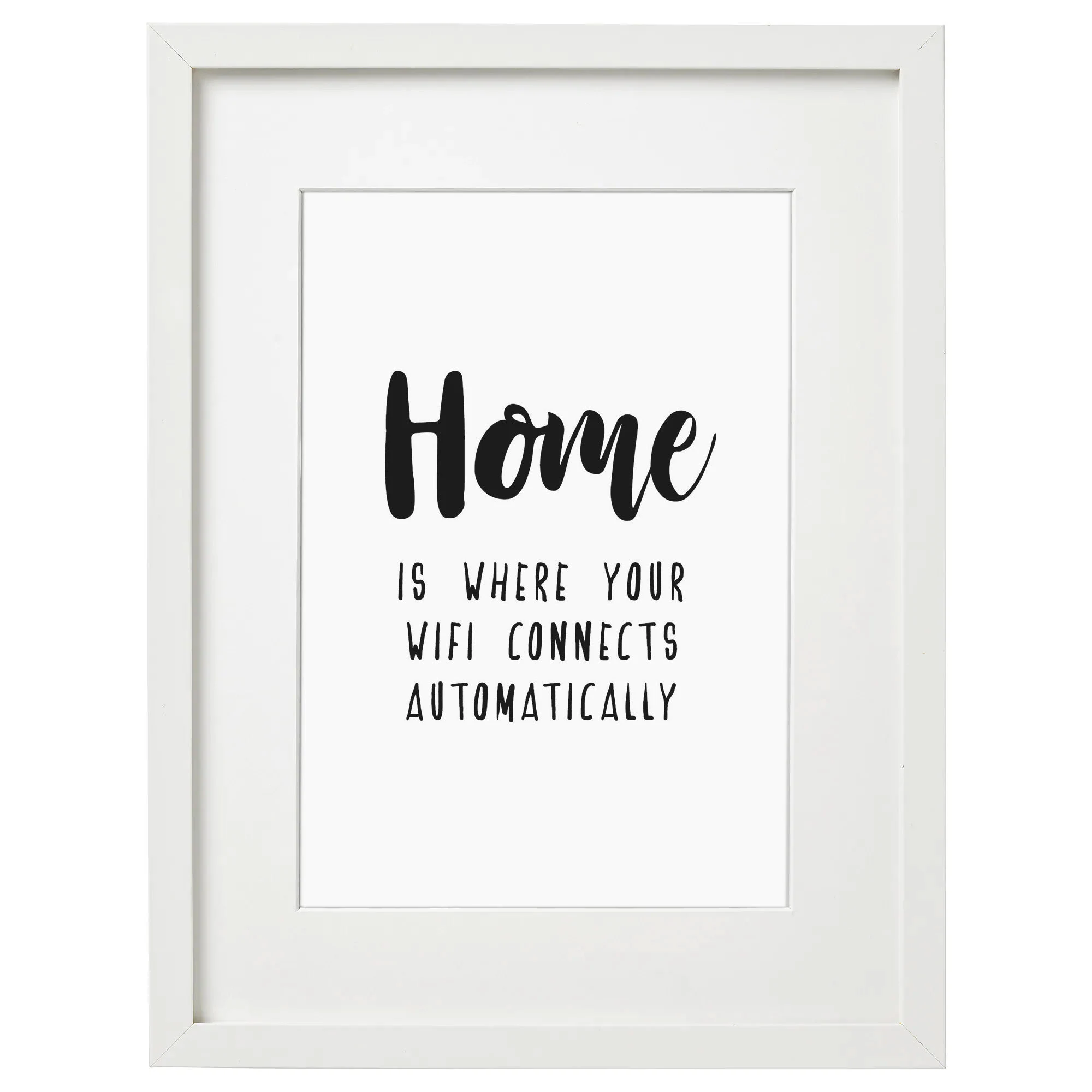 Bild HOME Kunstdruck im Rahmen weiss Holzrahmen mit Passepartout Fine Art Deko Wandbild gerahmt Geschenk - image 3