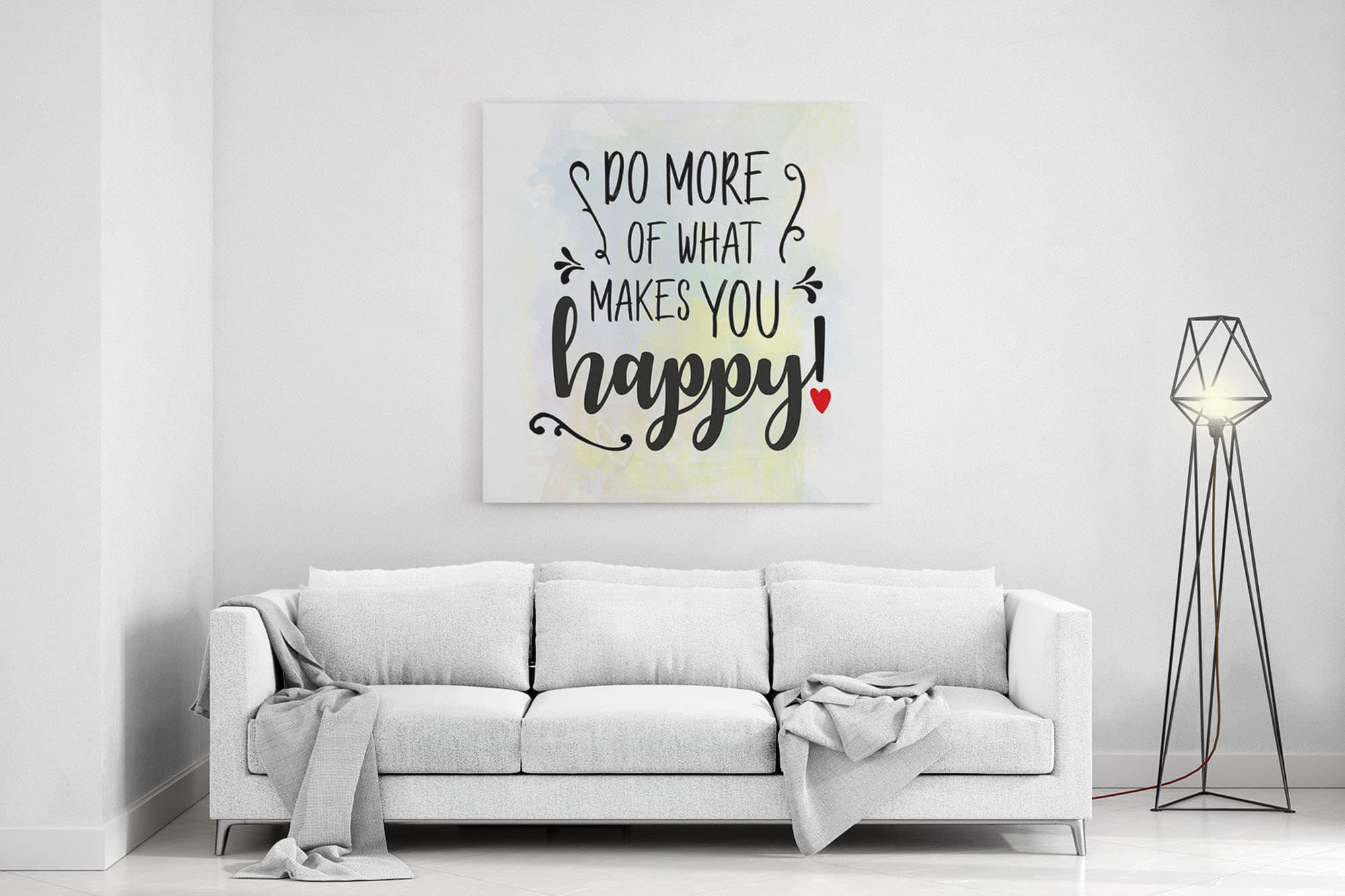 Do more of what makes you happy Leinwand Canvas Kunstdruck Typografie Wall Art Wandbild Handscript Typo Bild Dekoration - image 4
