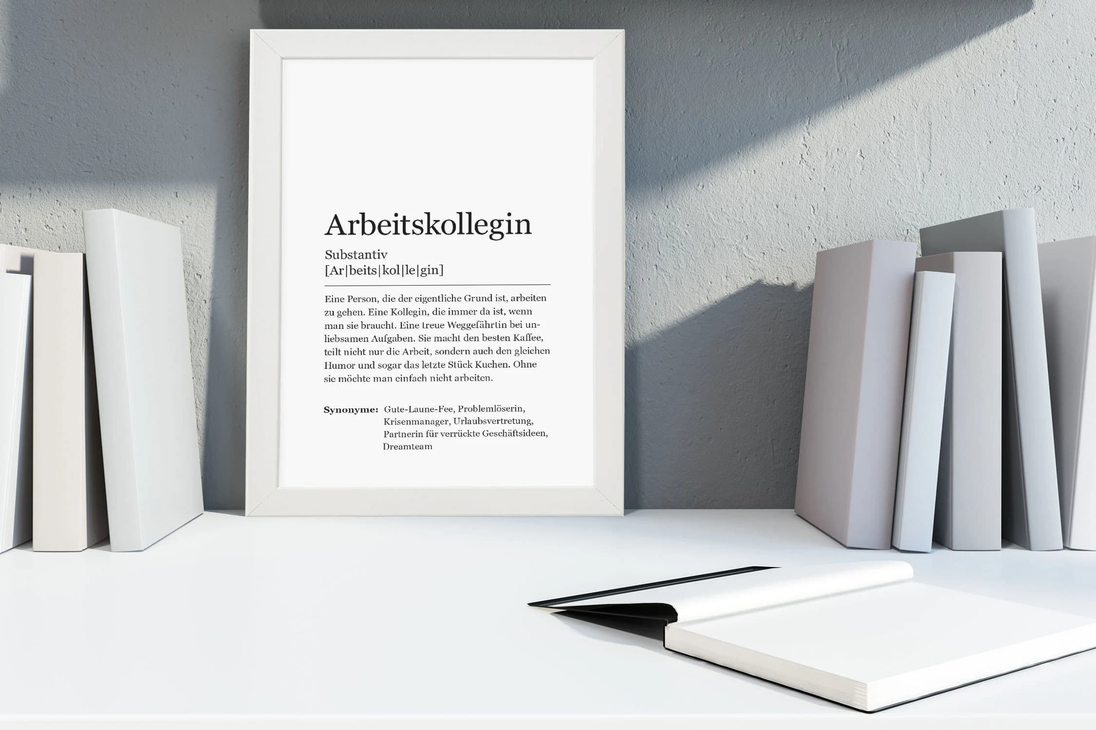 Arbeitskollegin Kunstdruck im Rahmen Fine Art Deko Bild Poster gerahmt Din A4 Originaldruck Printdesign