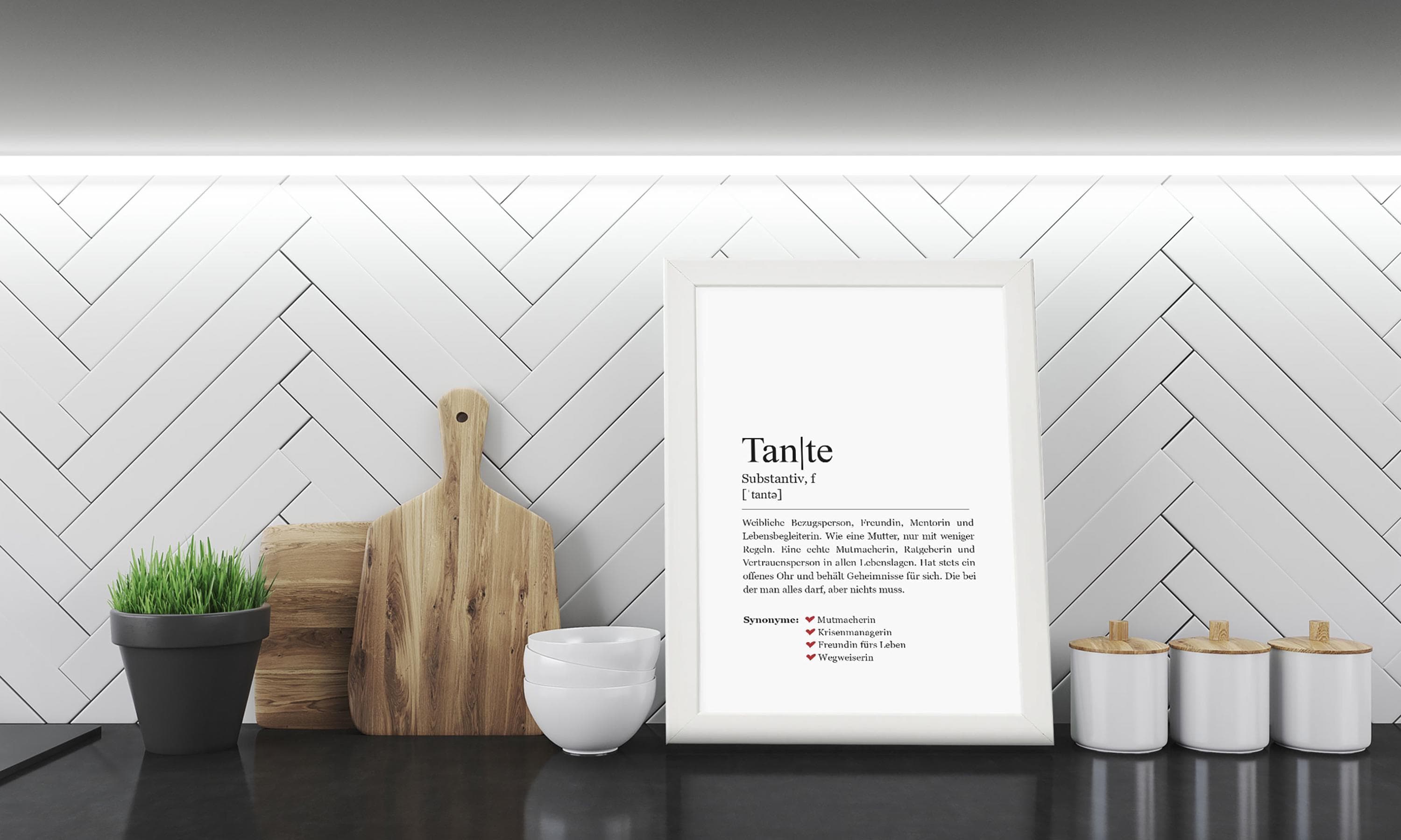 Tante Kunstdruck im Rahmen weiss gerahmt Bild Poster Deko Din A4 Holzrahmen - image 5
