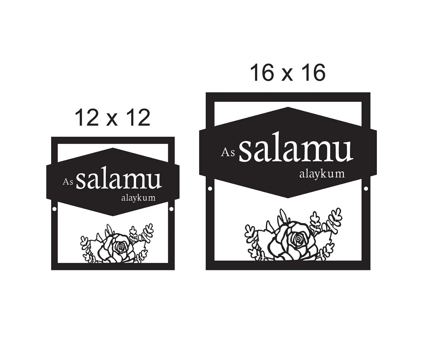 Islamic Welcome Sign | As Salamu Alaykum Islamic Wall Art | Front Door Decor | Floral Stainless Steel Outdoor Sign | New Home Gift