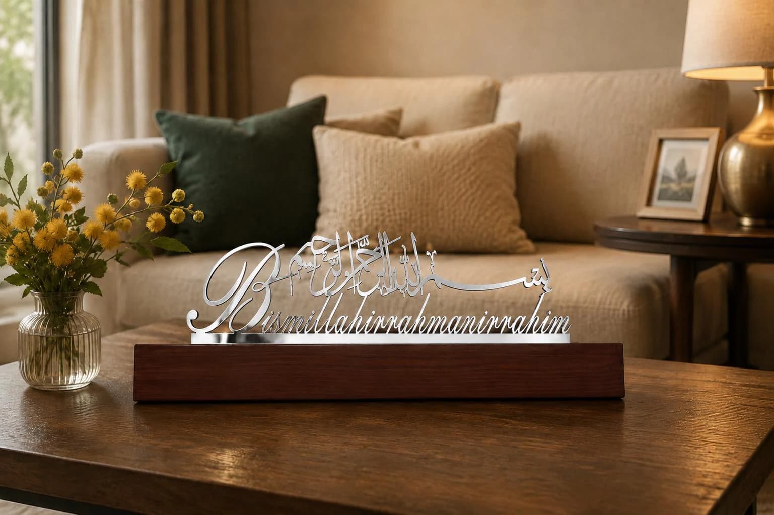 Bismillah Table Decor, Islamic Gifts, Eid Ramadan Decor, Stainless Steel