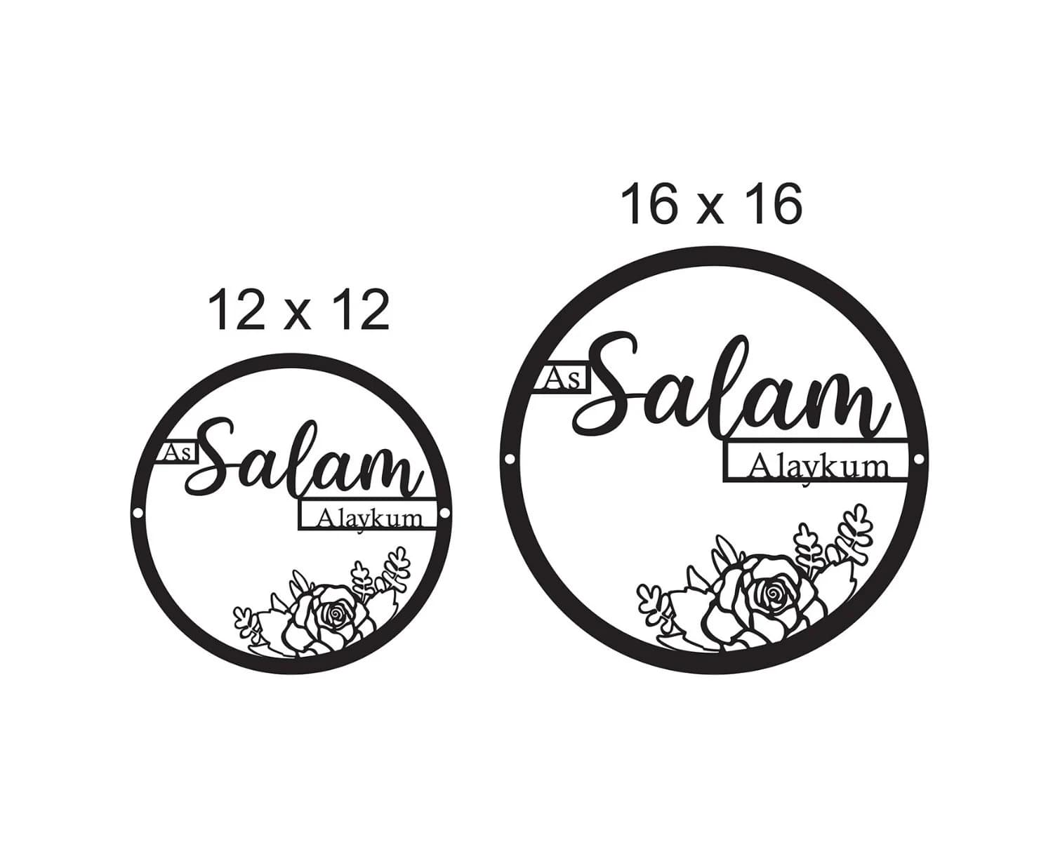 Welcome Door Sign | As Salamu Alaykum Round Islamic Wall Art | Front Door Decor | Stainless Steel Outdoor Sign | Housewarming Gift