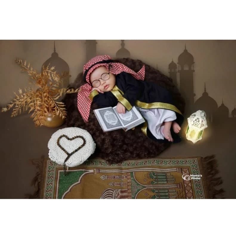 Baby abaya, baby thobe arabic syeikh, arabic luxury sets, baby prayer clothes syeikh, baby thobe - image 3