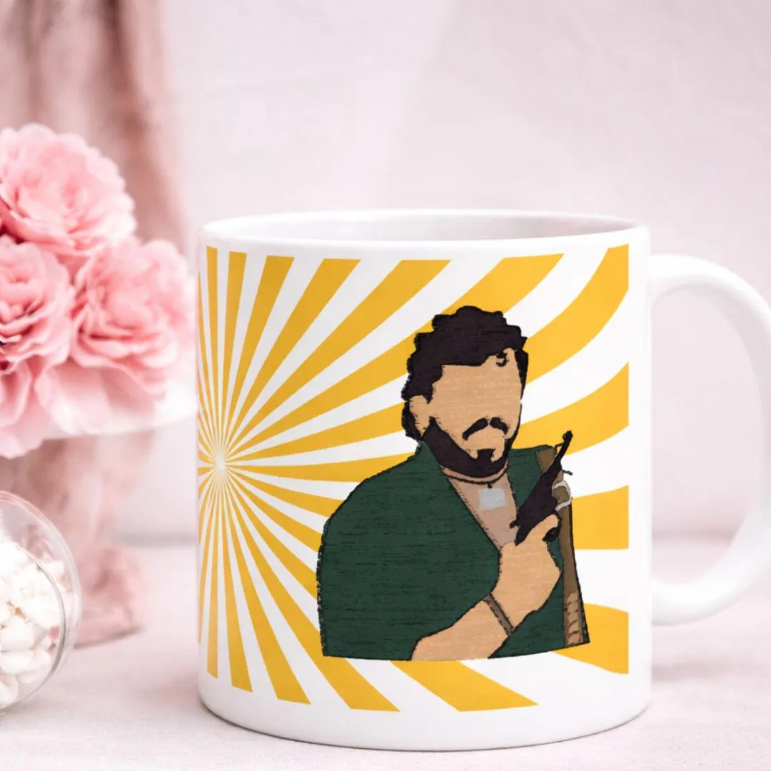 Retro Bollywood Mug, Desi Mugs, Indian Gifts for Men, Gift for Coworker, Gabbar Singh Mug, Sholay Mug, Bollywood Merch, 11oz Ceramic Cup
