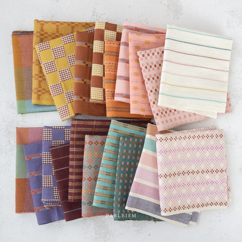 Canyon Springs Cotton Woven Fabric, Earth Tone Checker Stripe