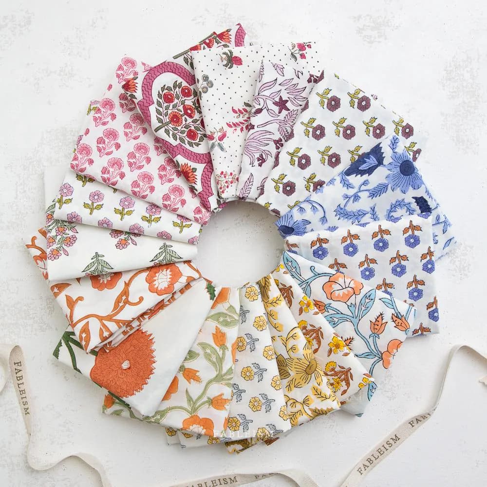 Indian Block Prints Cotton Fabric, Fableism Supply Co, Quilting & Garments
