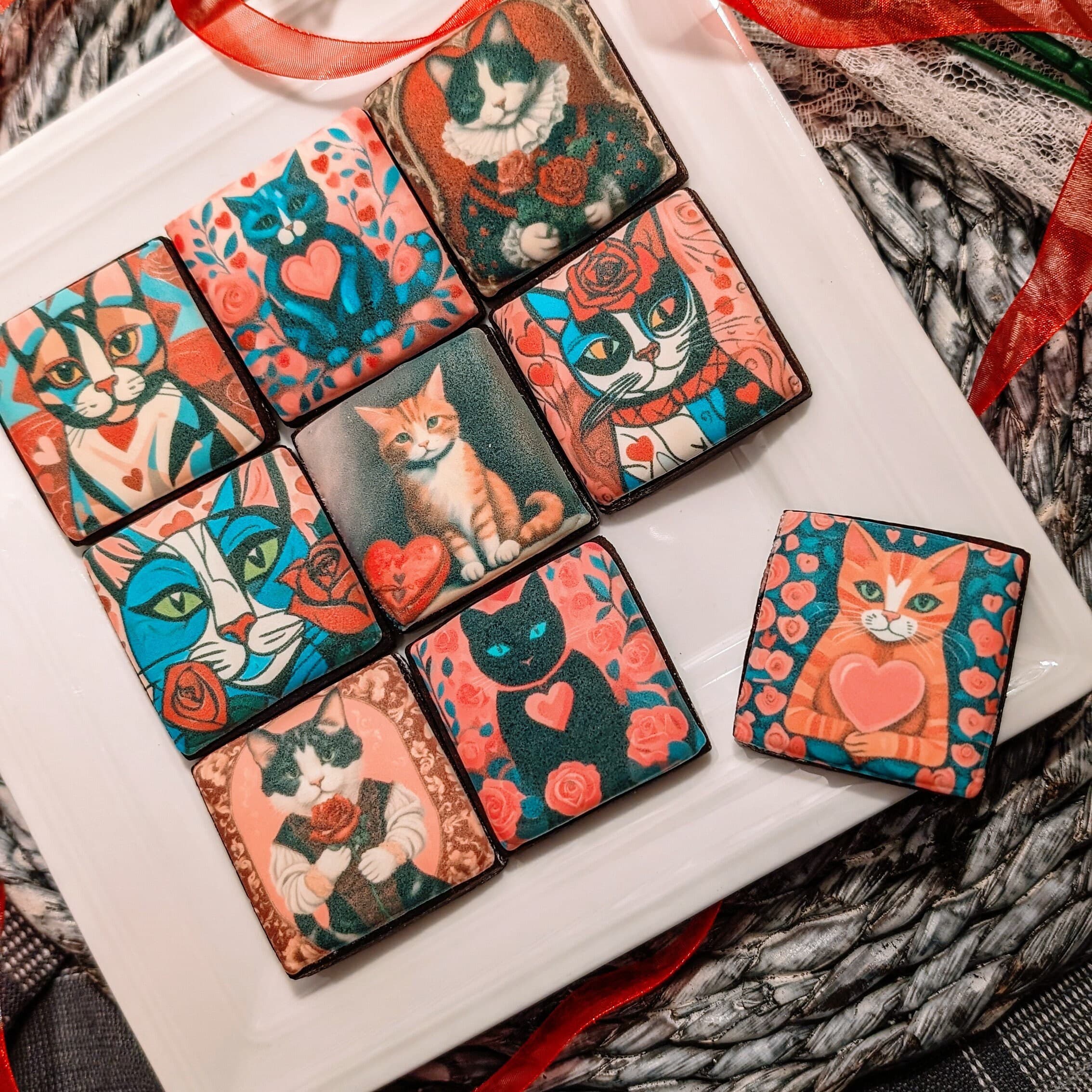 Cat Lover Biscuit Gift Box, Mum Cookies, Artistic Cat Prints - image 4