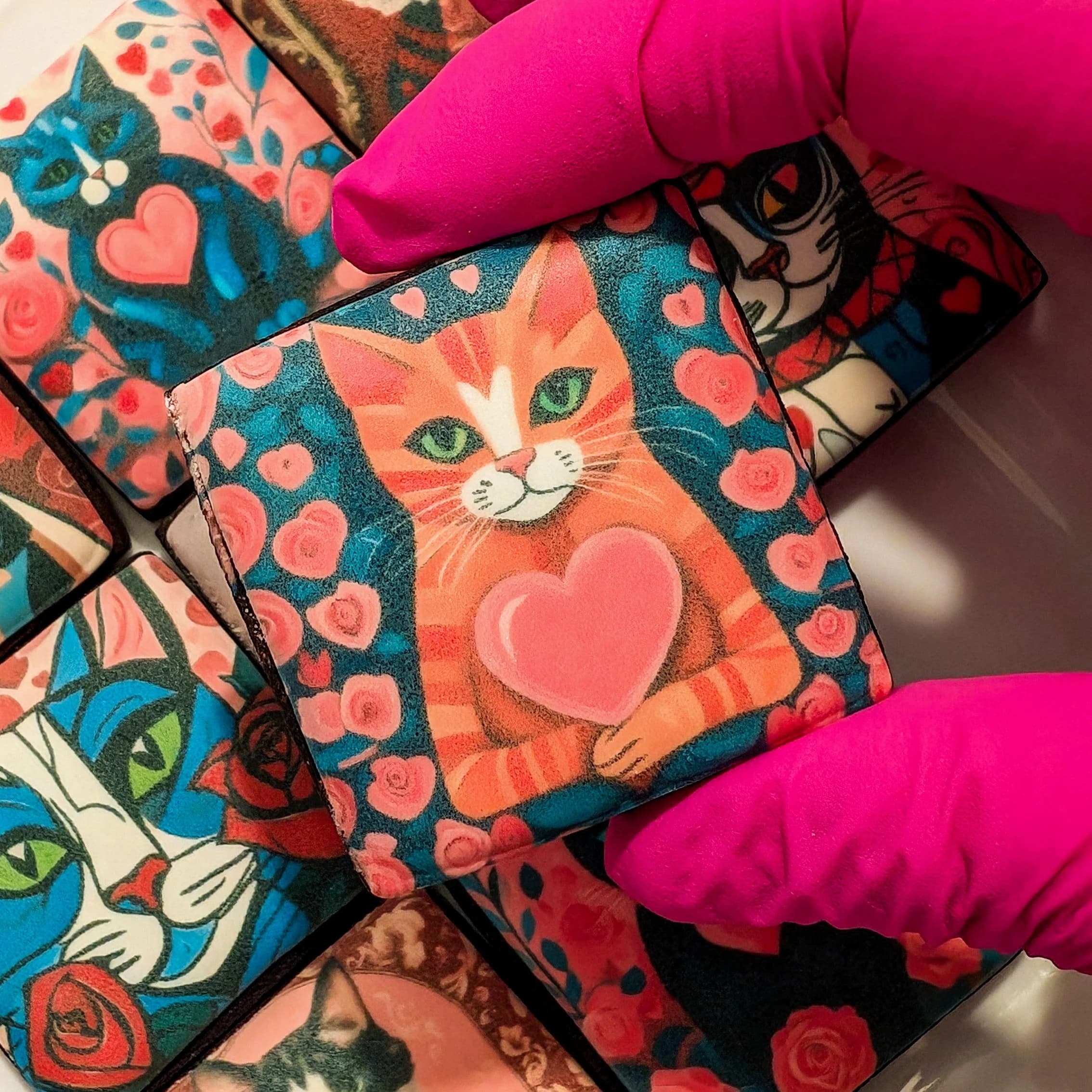 Cat Lover Biscuit Gift Box, Mum Cookies, Artistic Cat Prints