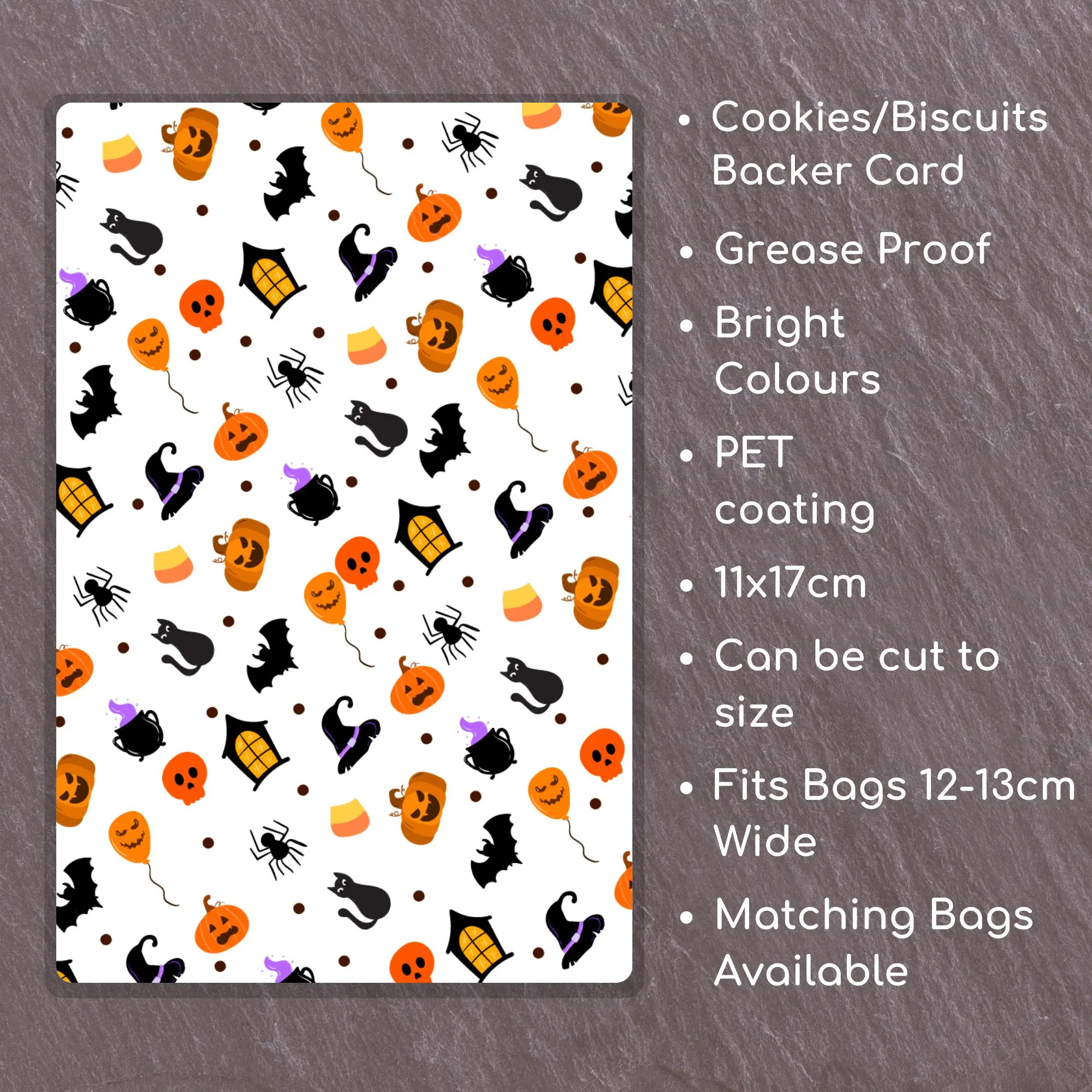 Halloween Cookie Card: Greaseproof Biscuit Backing (110x170mm)