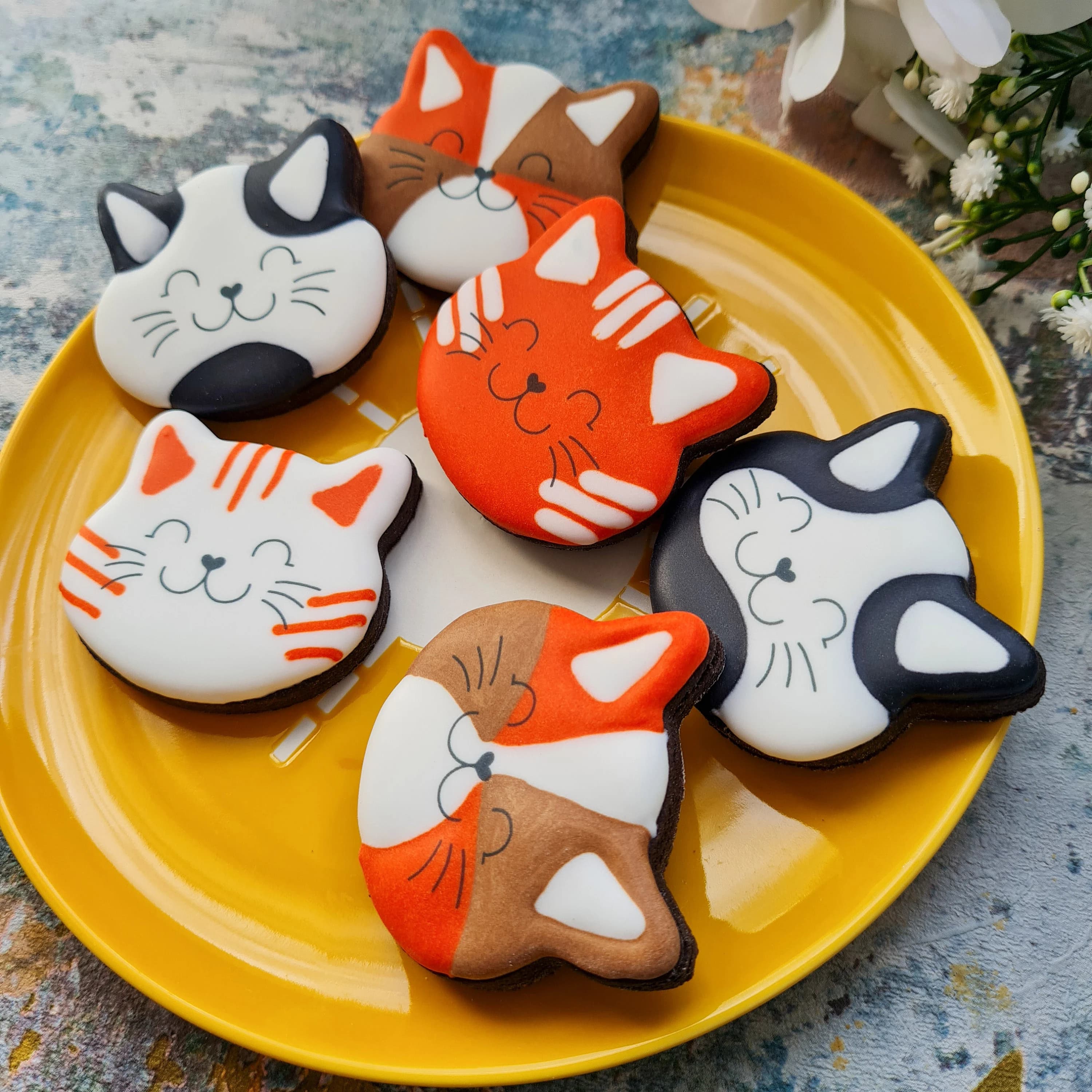 Cat Lover Gift: Hand-Iced Kawaii Kitten Cookies