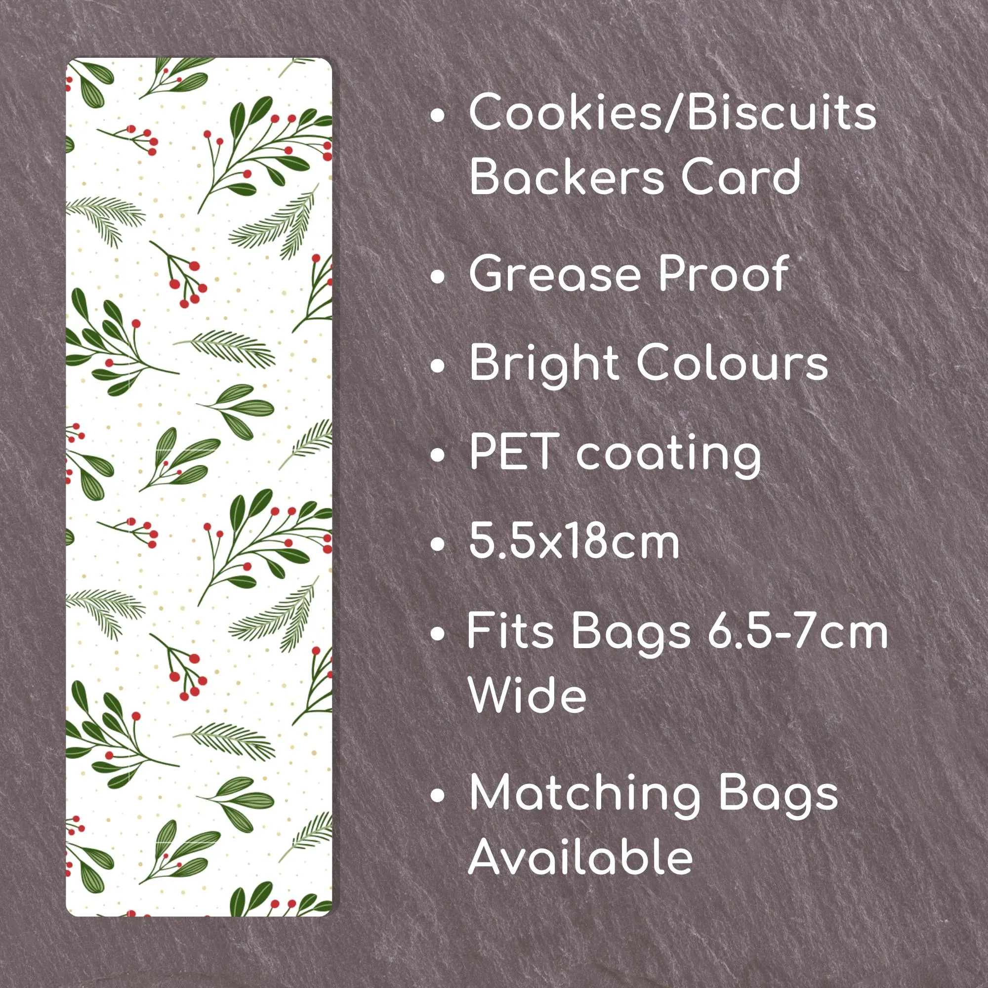 Christmas Cookie Card: Grease Proof Mini Cookie Sleeves (55x180mm)