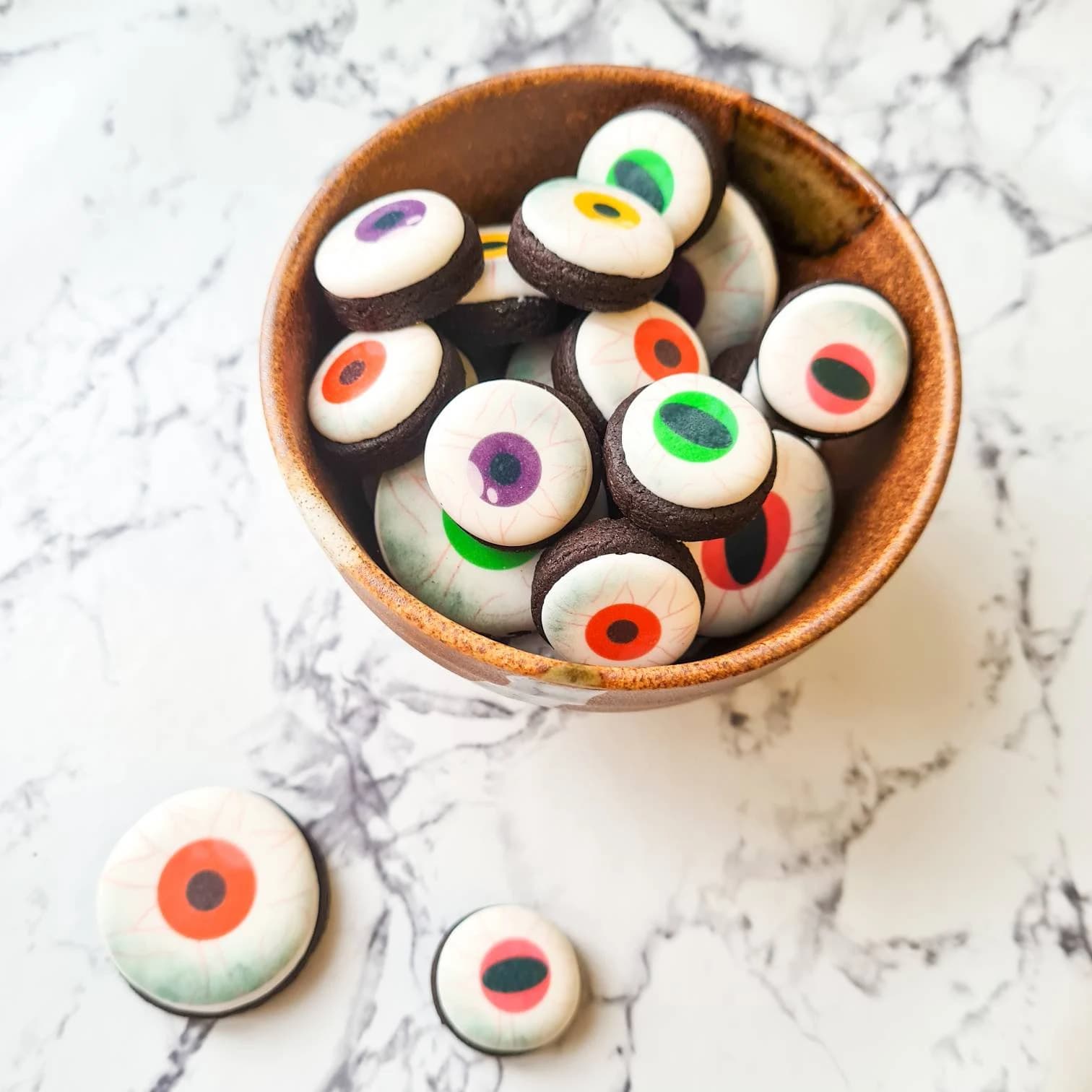 Creepy Eye Halloween Biscuits, Chocolate Cookie Gift Bag