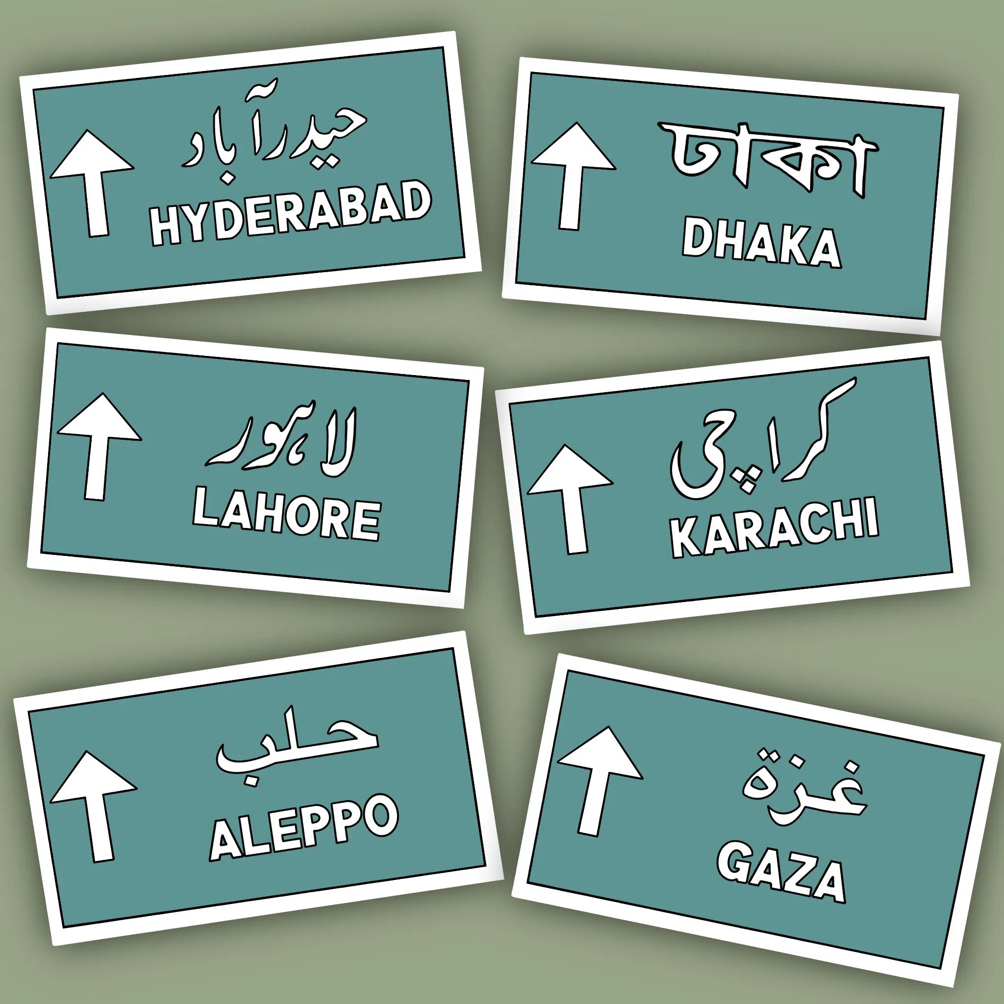 Road Sign Stickers, Middle East Stickers, North Africa Stickers, South Asia Stickers, City Stickers, Phone Case Sticker, Laptop Sticker - image 5