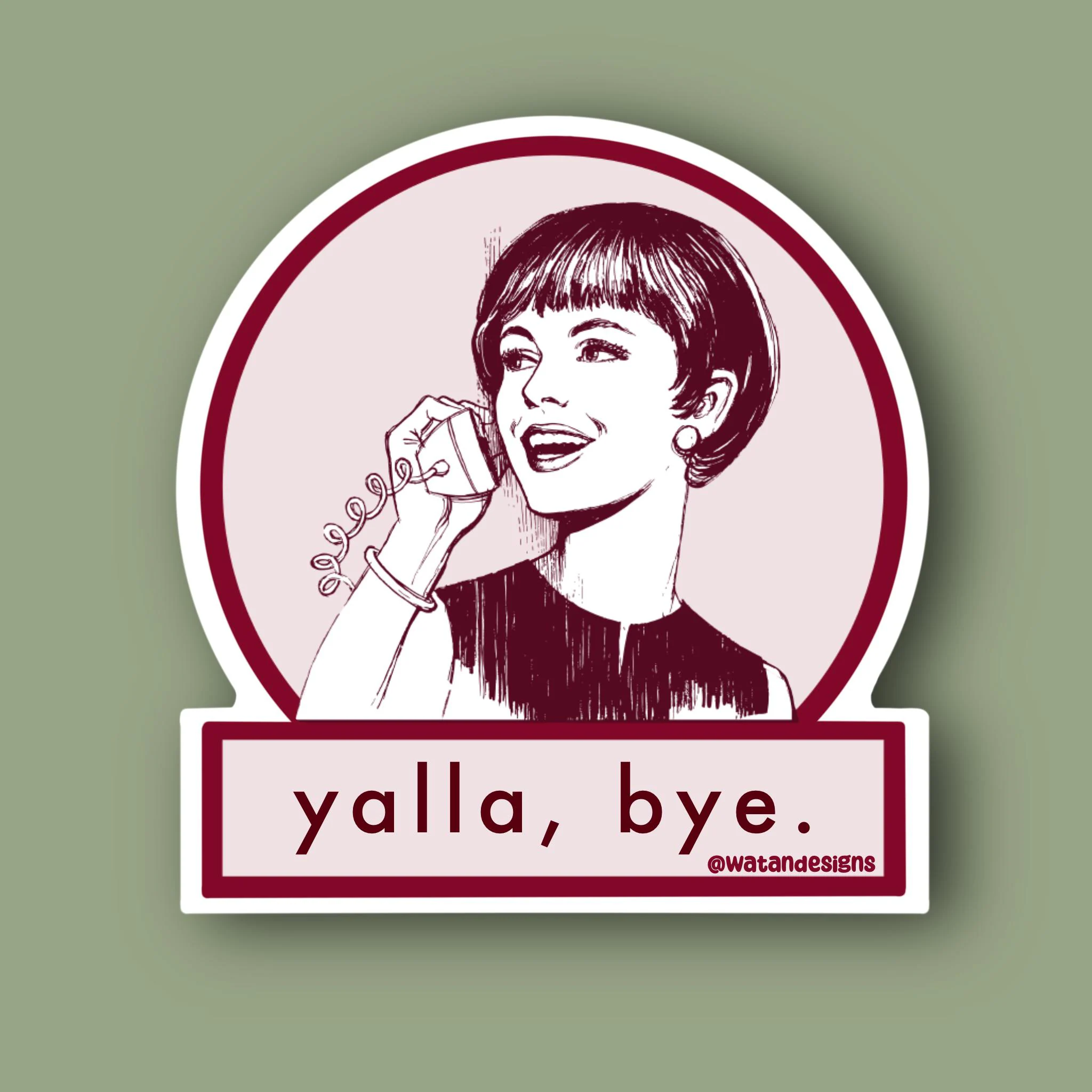 Yalla Bye Popart Sticker, Arab Popart Sticker, Arab Sticker, Arabi Sticker, Funny Sticker, Phone Case Sticker, Laptop Sticker
