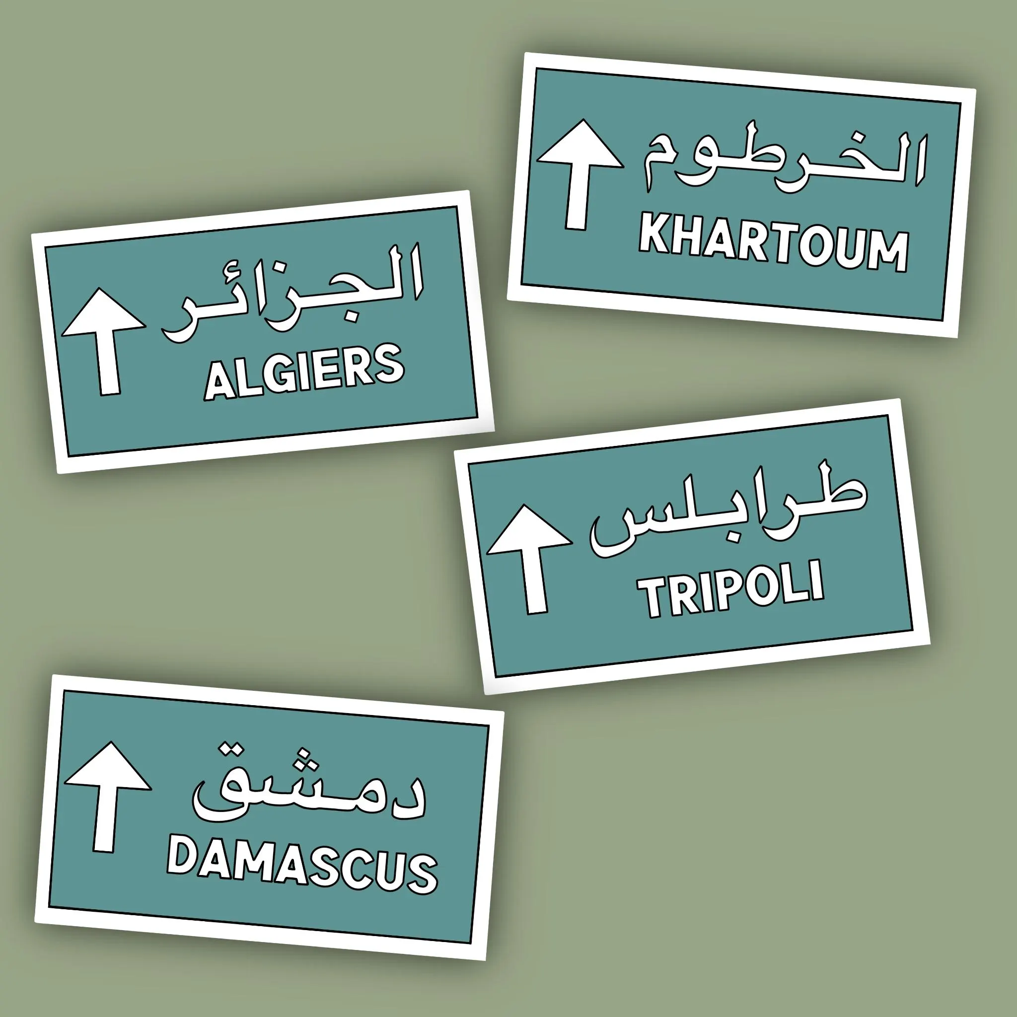 Road Sign Stickers, Middle East Stickers, North Africa Stickers, South Asia Stickers, City Stickers, Phone Case Sticker, Laptop Sticker - image 2