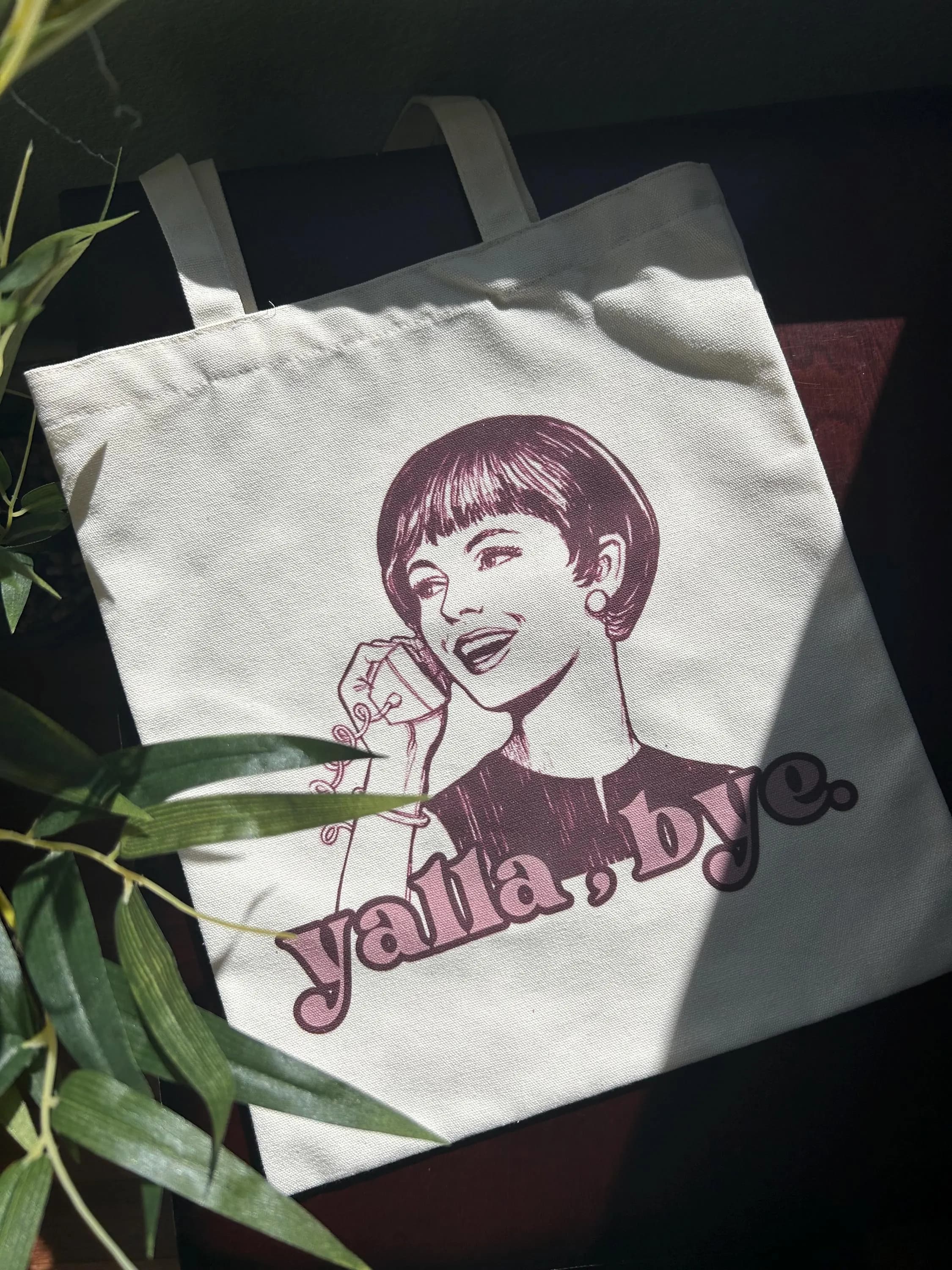 Yalla Bye Tote Bag, Yalla Bye Popart Tote bag, Arab Tote Bag