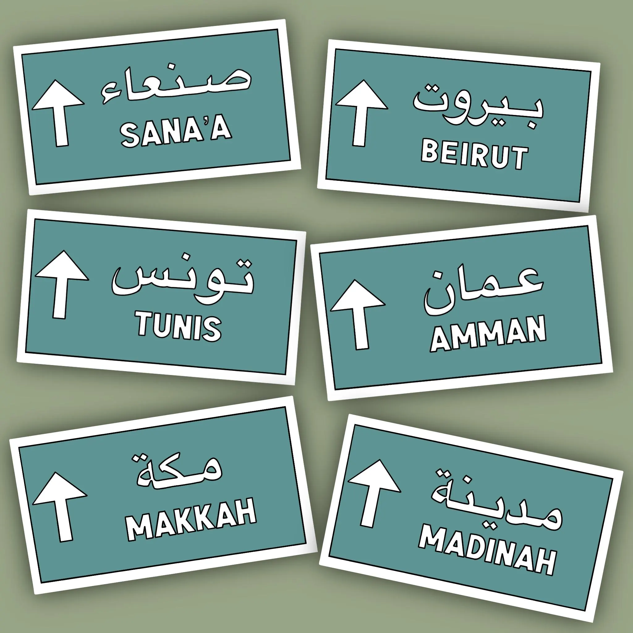 Road Sign Stickers, Middle East Stickers, North Africa Stickers, South Asia Stickers, City Stickers, Phone Case Sticker, Laptop Sticker - image 4