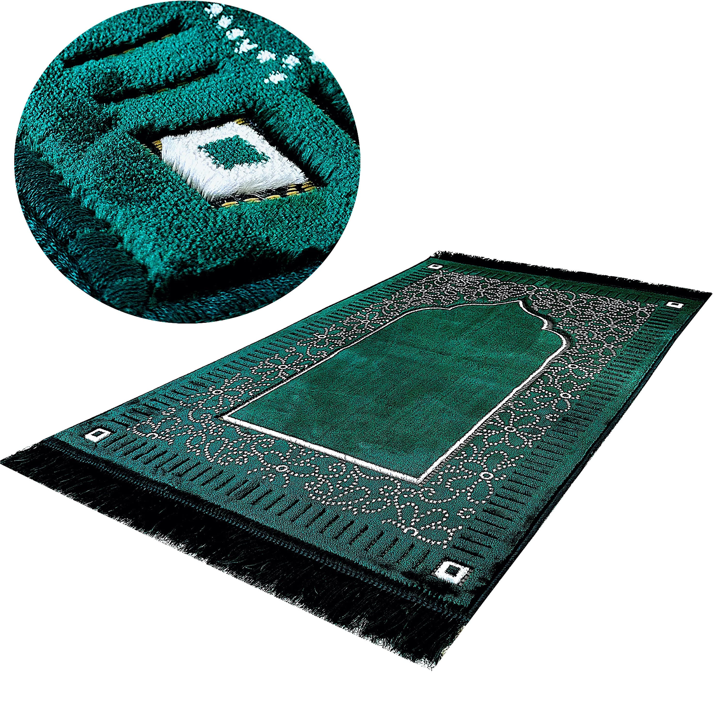 New Mihrab Style Velvet Prayer Rug (750g)-Large Prayer Mat / Janamaz | Size: 110 x70 cm - Made in Turkey