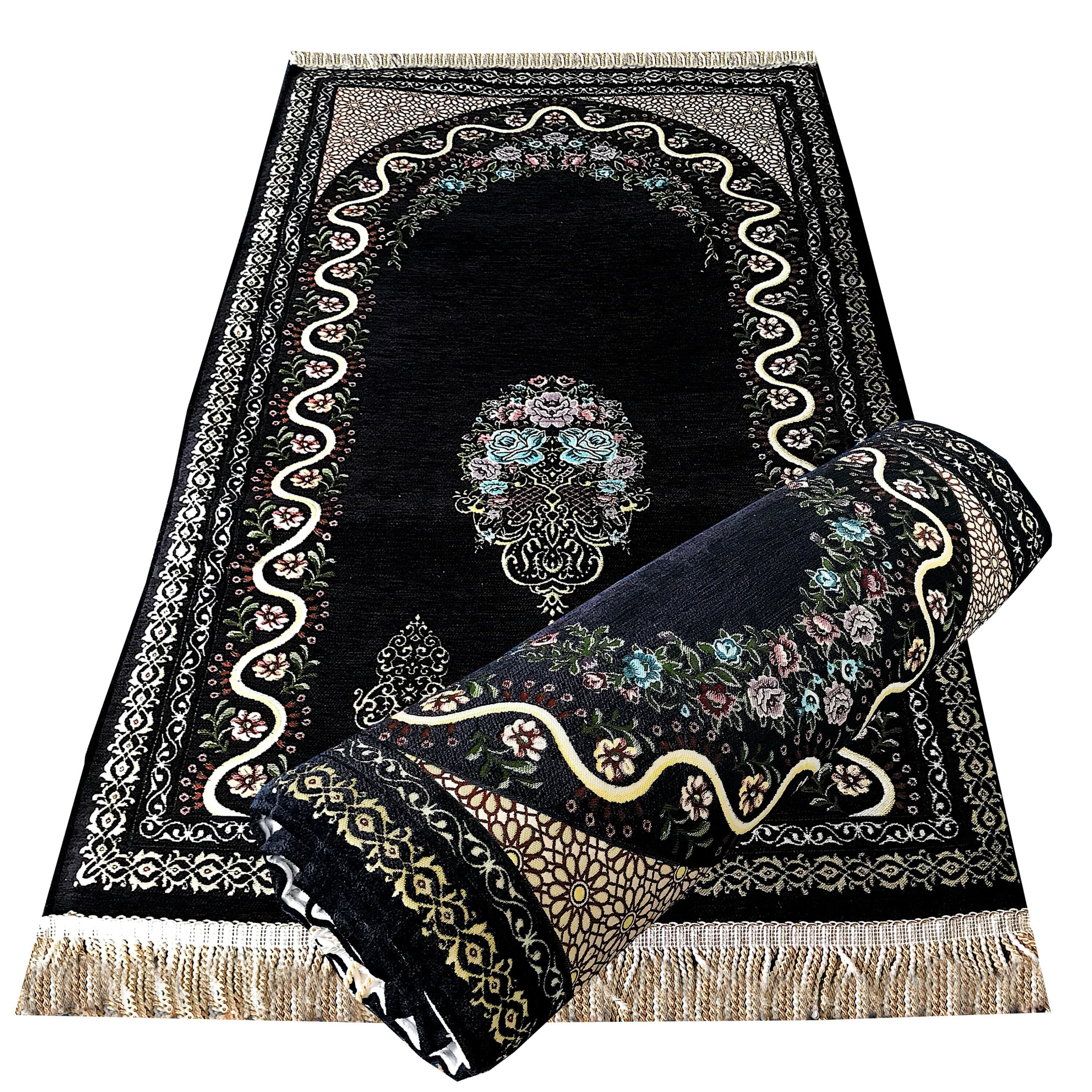 Mihrab Style Original Padded (Cushioned) Large Prayer Rug (1.5kg) Sajadah with Tasbih - %100 Satisfaction & Free Gift Box - image 4