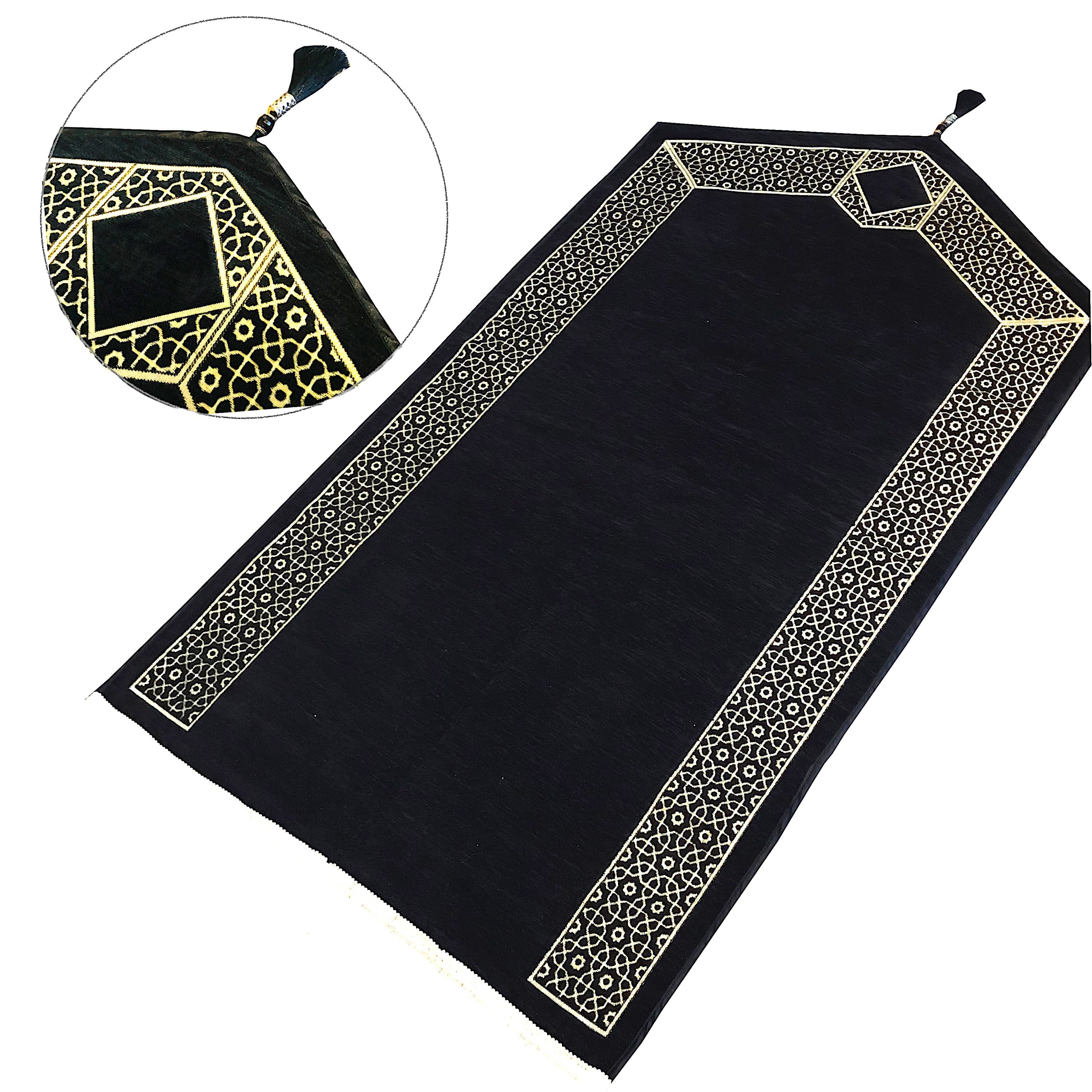 Triangle Design Golde Embroidered Prayer Rug with Beads, Janamaz with Gift Packaging for His & Hers Gift - image 4