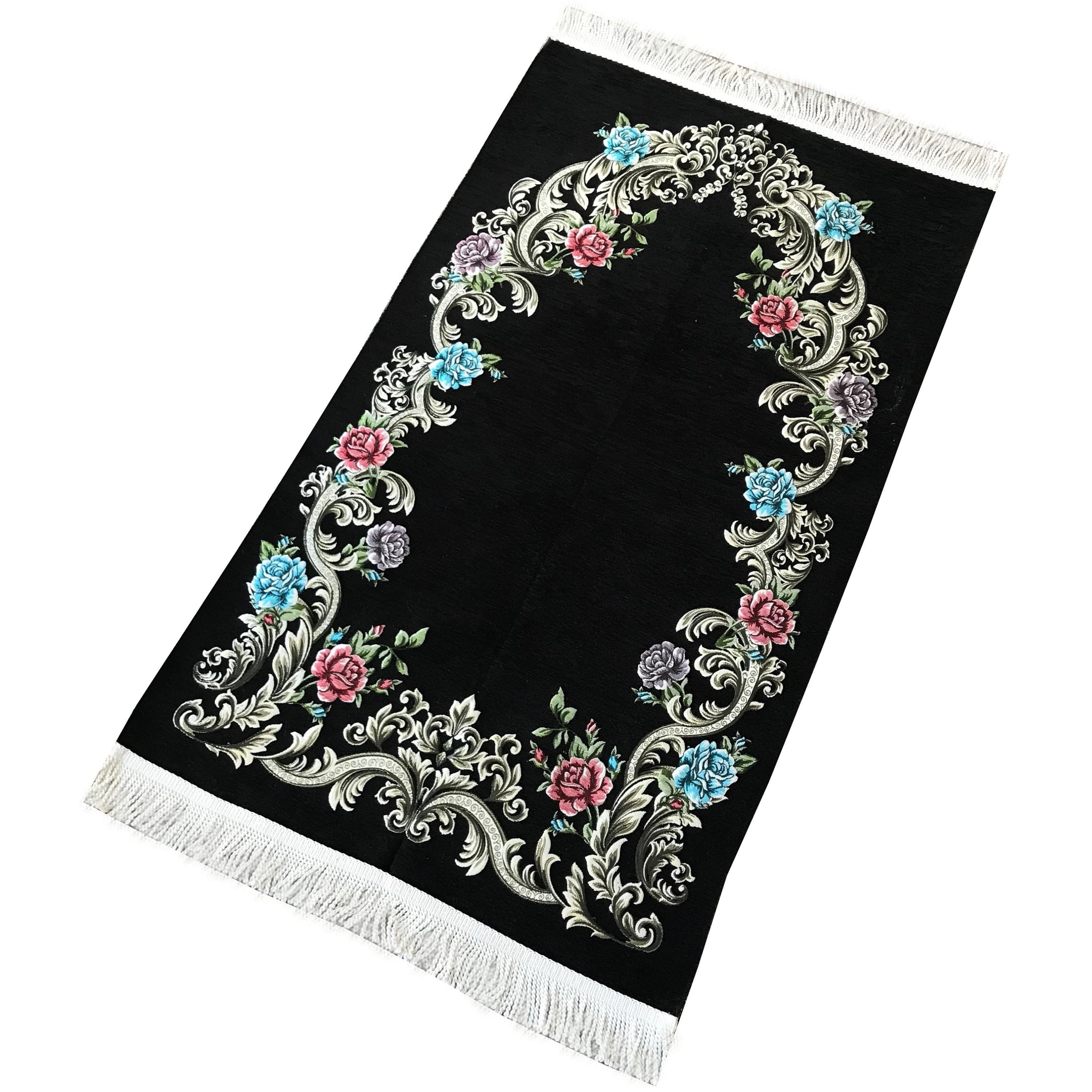 Traditional Uyghur Patterned Prayer Rug | Large Size Mat / Janamaz - (125 x 67 cm) - Made in Turkey