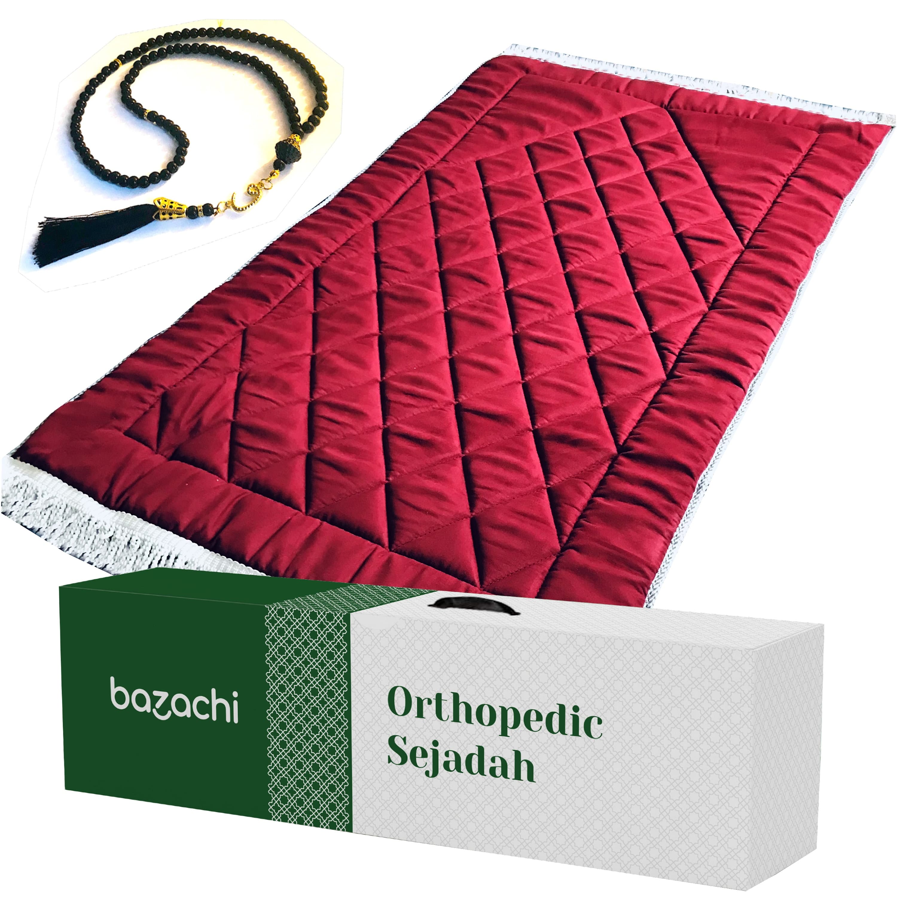Extra Thick Original Padded (Cushioned) Large Prayer Rug (1.7kg ) Sajadah with Tasbih - %100 Satisfaction & Free Gift Box - image 4