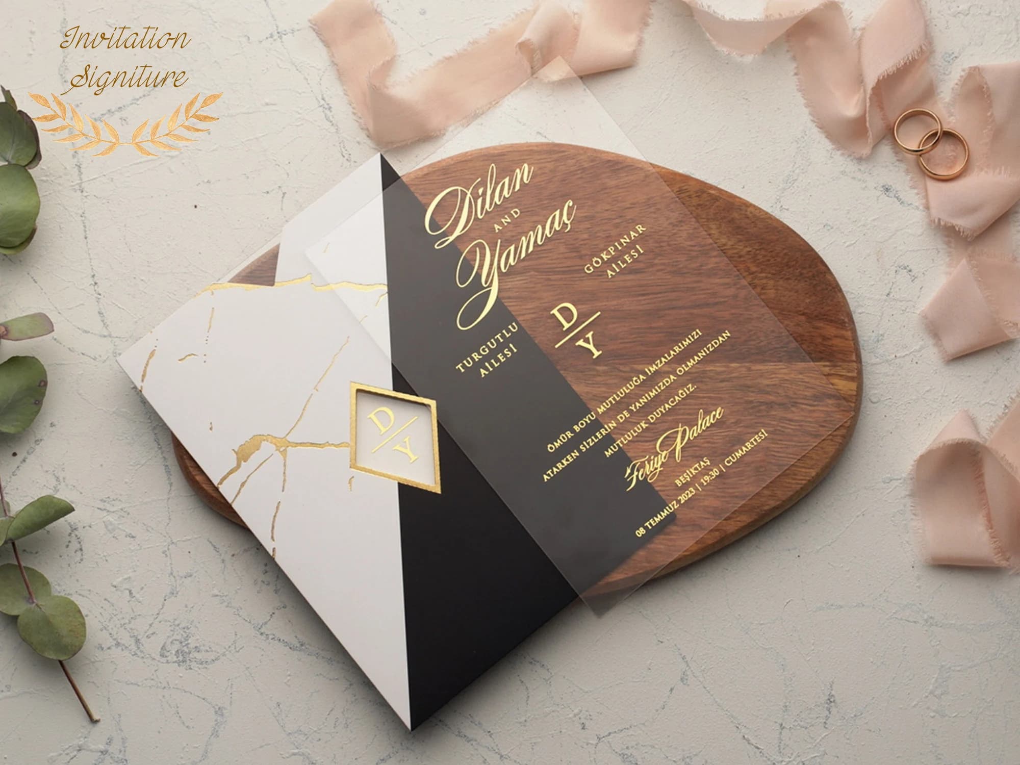 Wedding Invitation, Acrylic Invitations, Acrylic Wedding Invitations, Minimalist Design, Clear Acrylic Invitation, Wedding Invitation Set - image 3