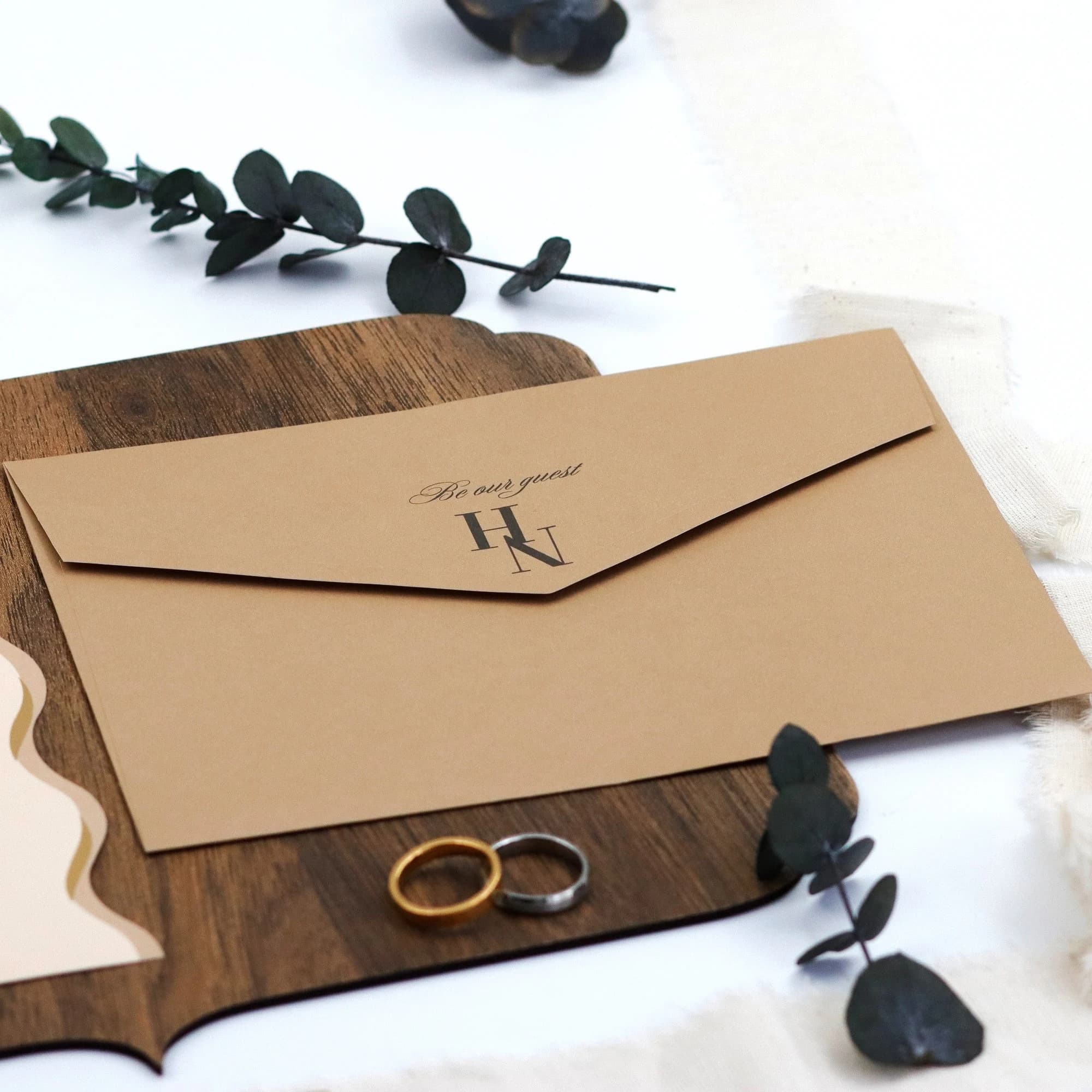 Elegant Wedding Invitation Set - Wavy Cut Gold Foil Brown Wedding Invitation - image 3