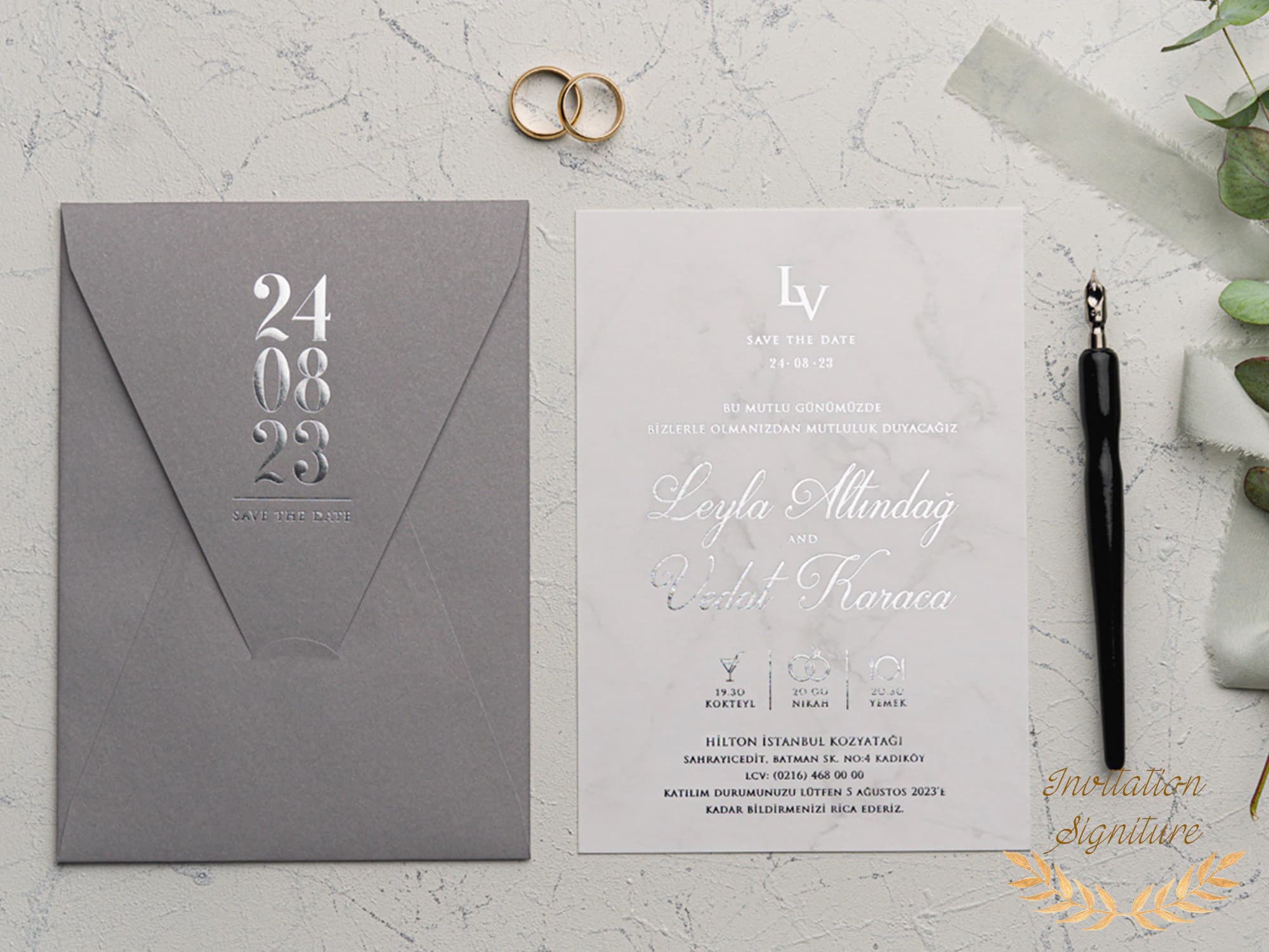 Wedding Invitation with minimalist design custom wax seal black invitation uniqe design silver foil , Formal Royal Wedding Invitation Set