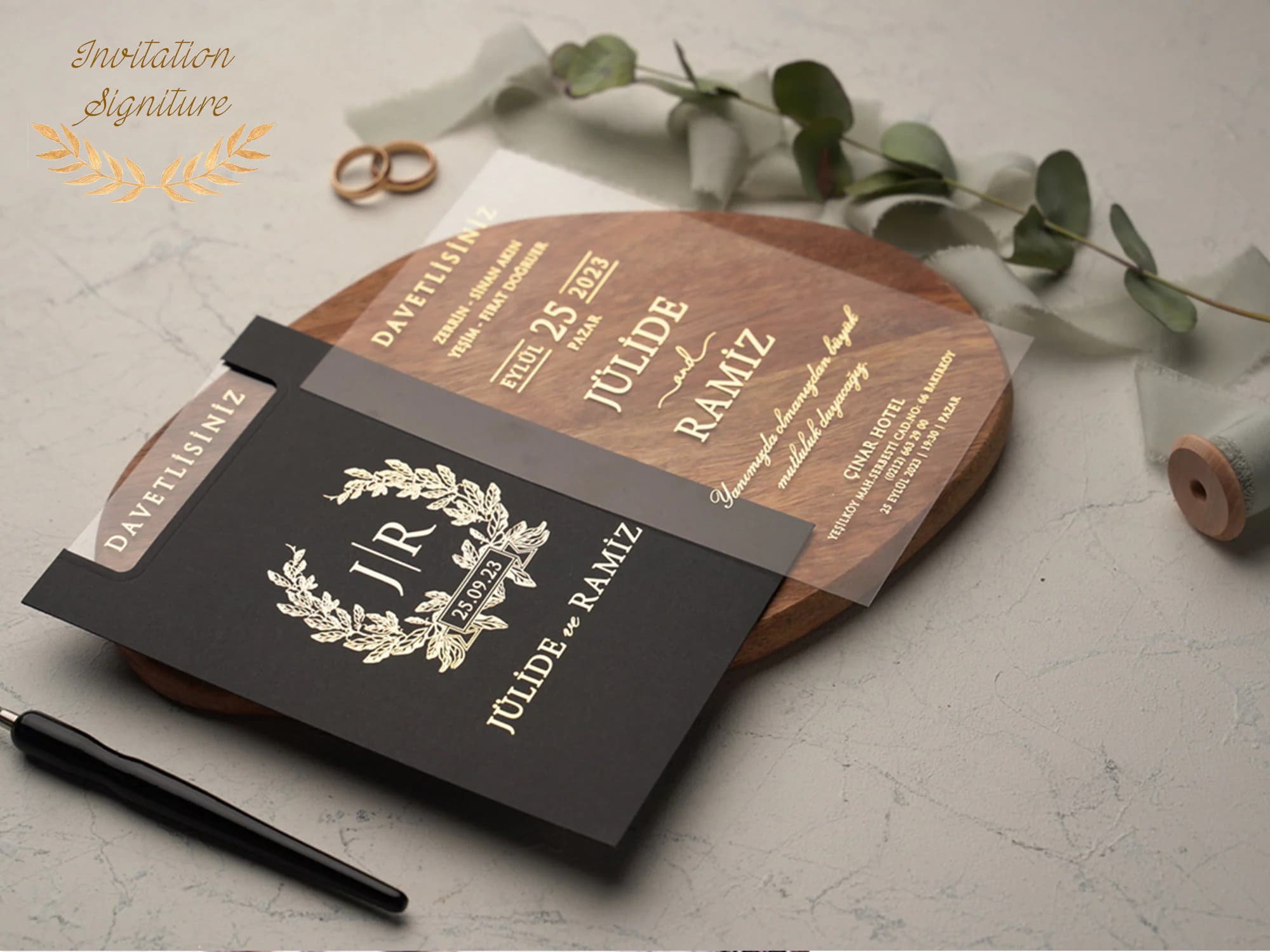 Acrylic Invitations, Acrylic Wedding Invitations, Wedding Invitation, Minimalist Design, Clear Acrylic Invitation, Wedding Invitation Set - image 4