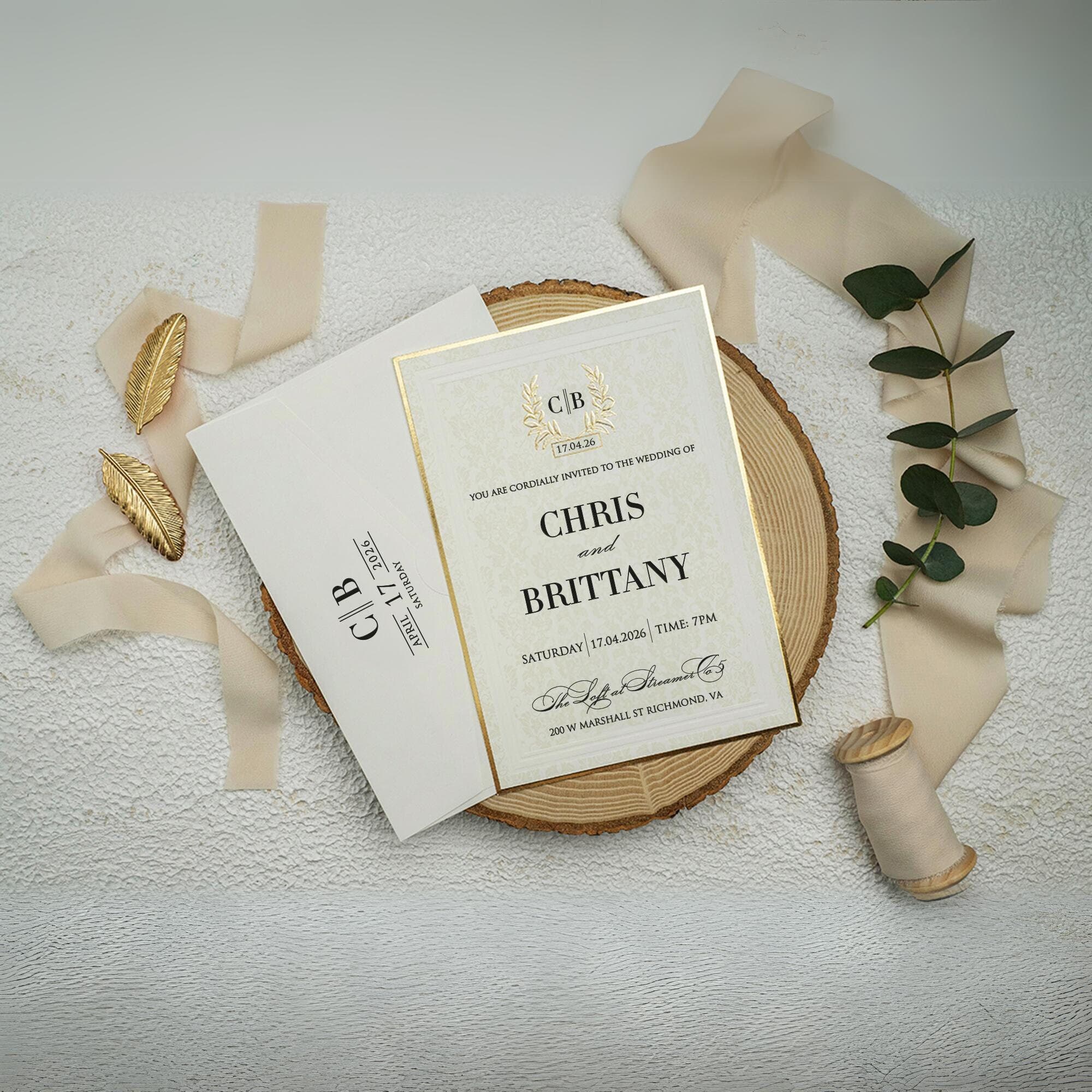 Modern Wedding Invitation Template, Digital Download, Canva Editable - Customizable Template - Minimalist Wedding Invitation - image 3