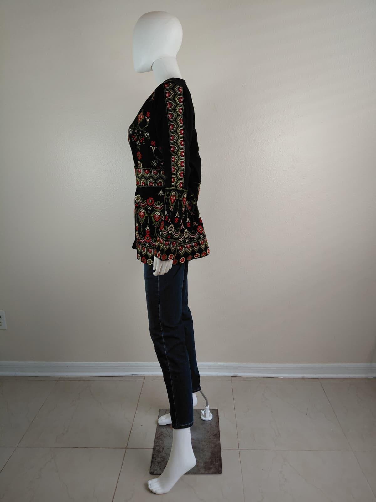 Palestinian Embroidery Tatreez Jacket Green And Black Open Jacket - image 4