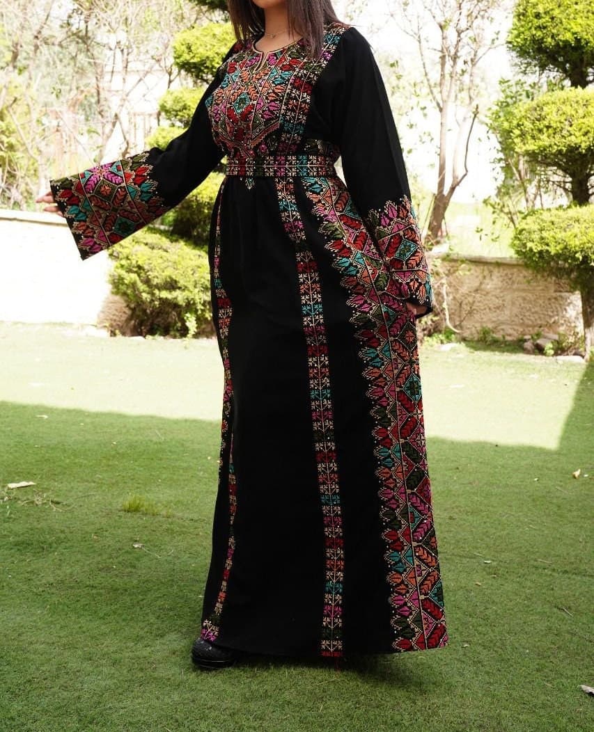 Palestinian Thobe Tatreez Embroidery Front and Back Six Strips - image 4