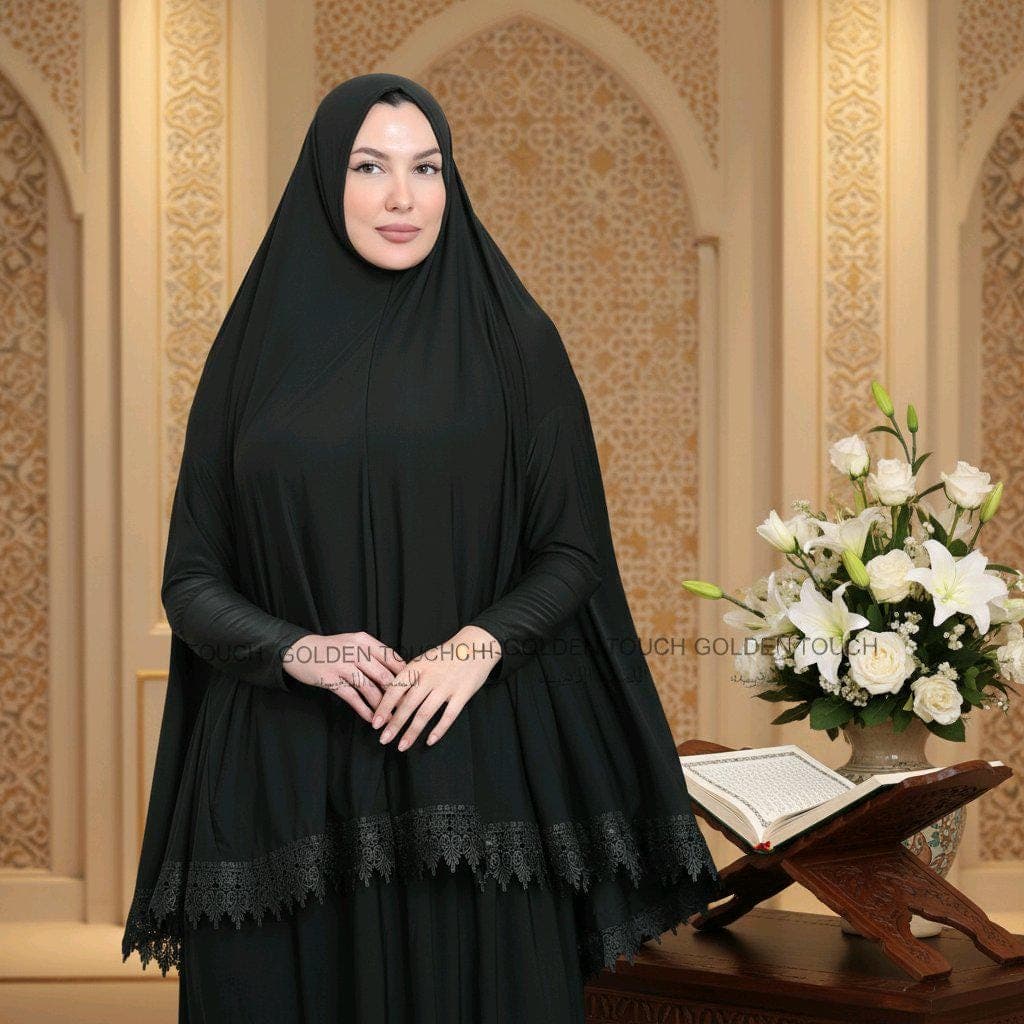 Women's Prayer Dress 2 Pieces with long sleeves Plain colors same colors tassels. - image 5