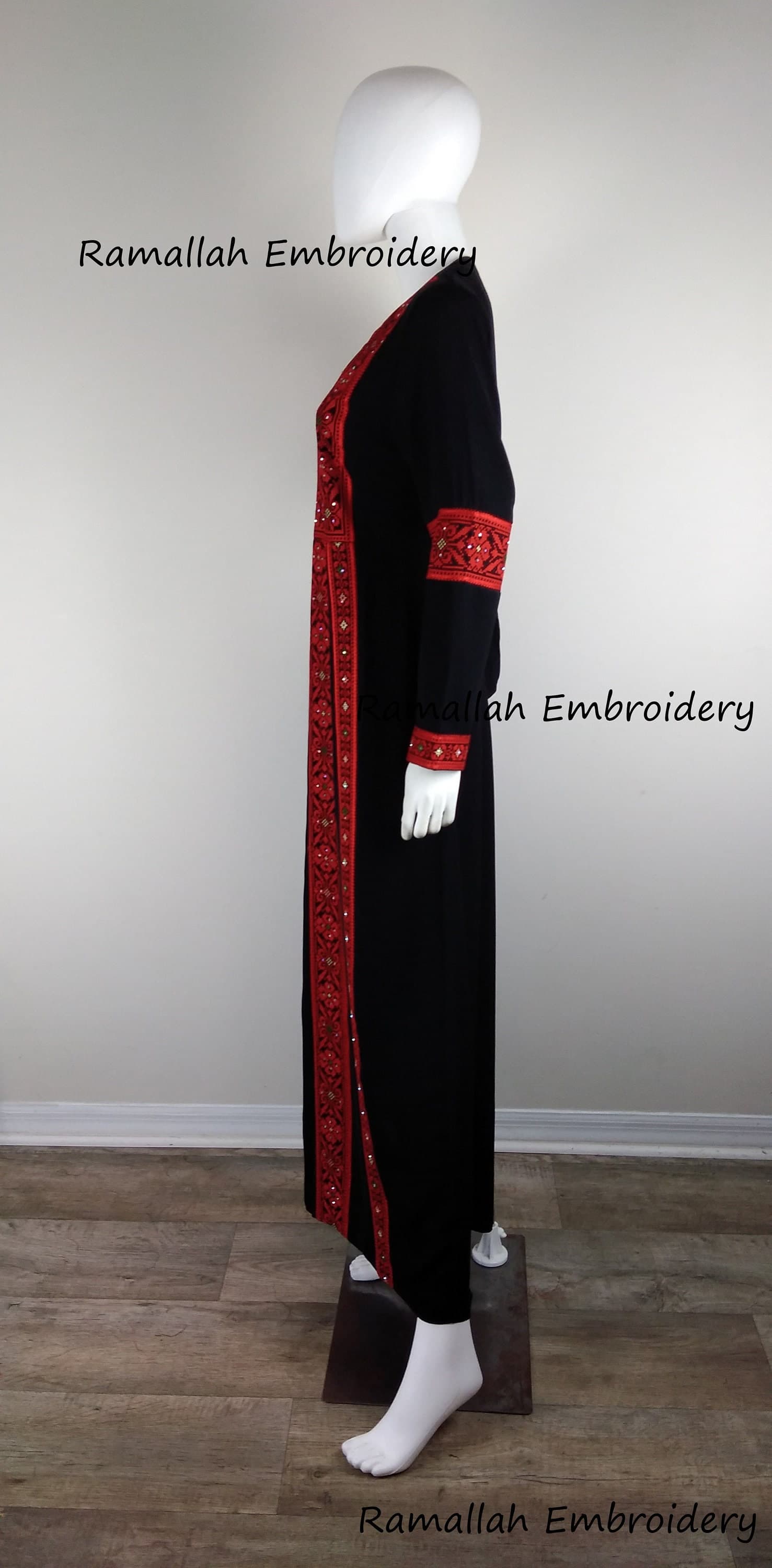 Palestinian Thobe Thob Embroidery Tatreez Red Sanabel - image 5