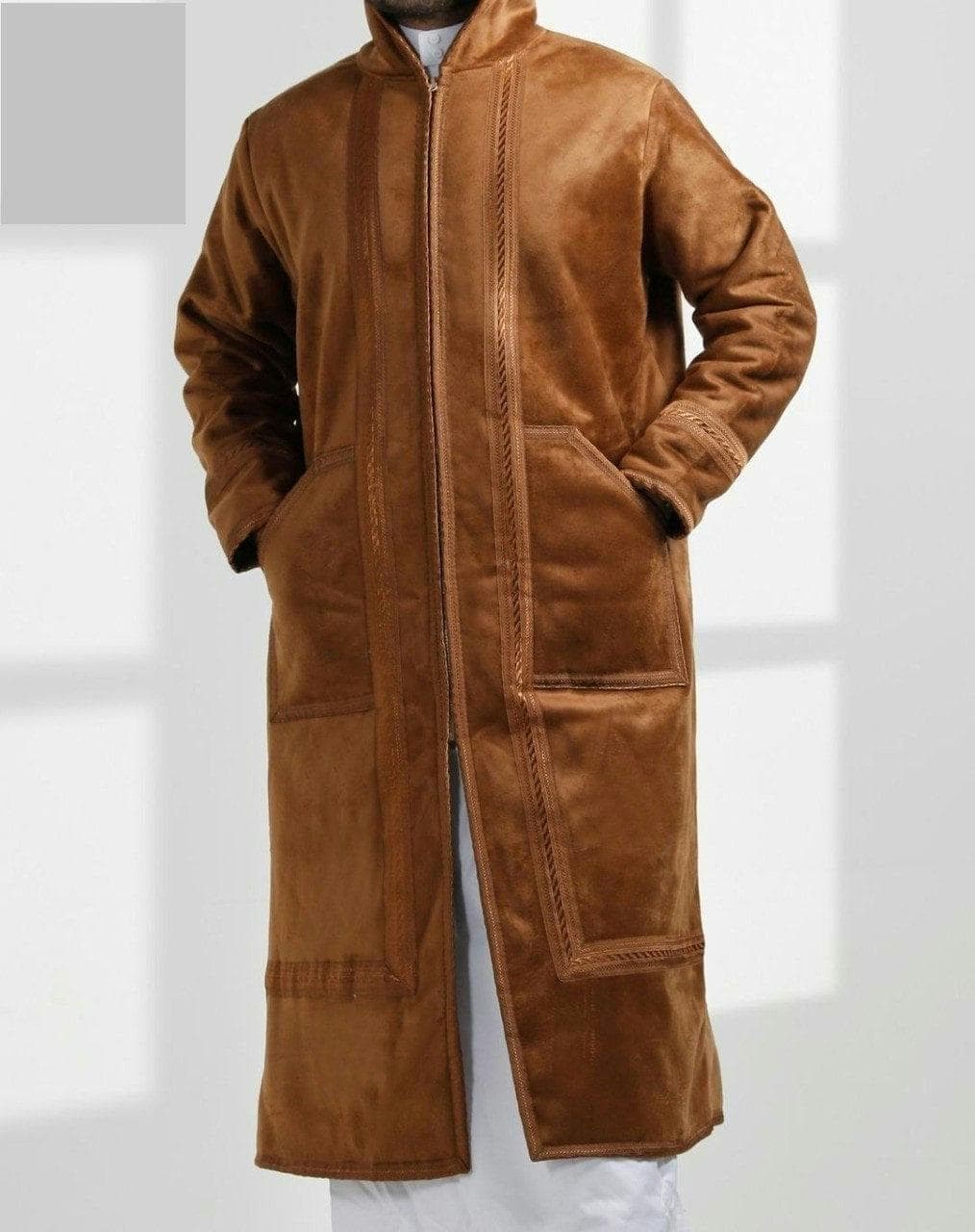 Farwa Bisht Fur Men Winter Coat Arabian High Quality Hazel Coat with hood and Pockets