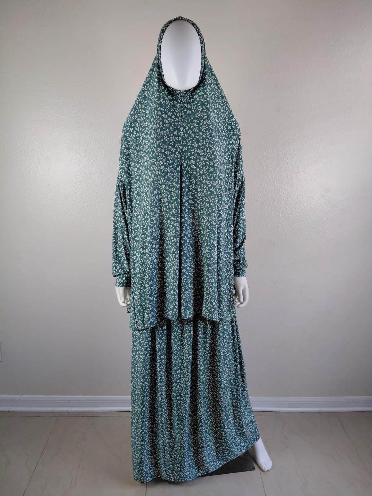 Women's Prayer Dress 2 Pieces with long sleeves flowers matrix high quality. - image 4