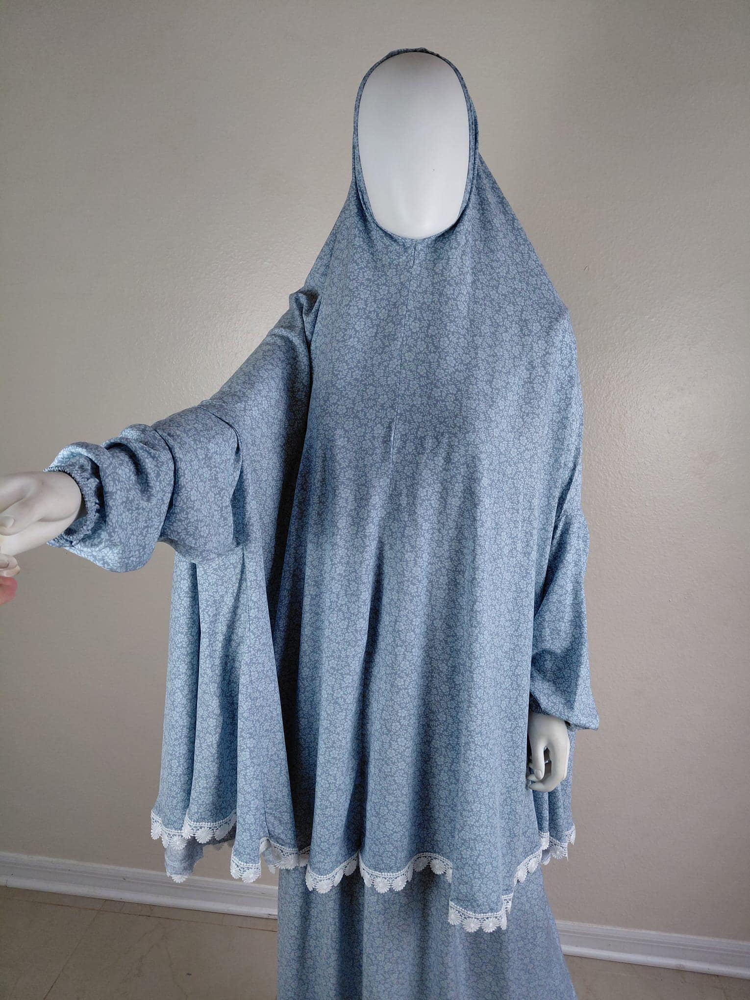 Women's Prayer Dress 2 Pieces with long sleeves 100% Cotton natural fabric.